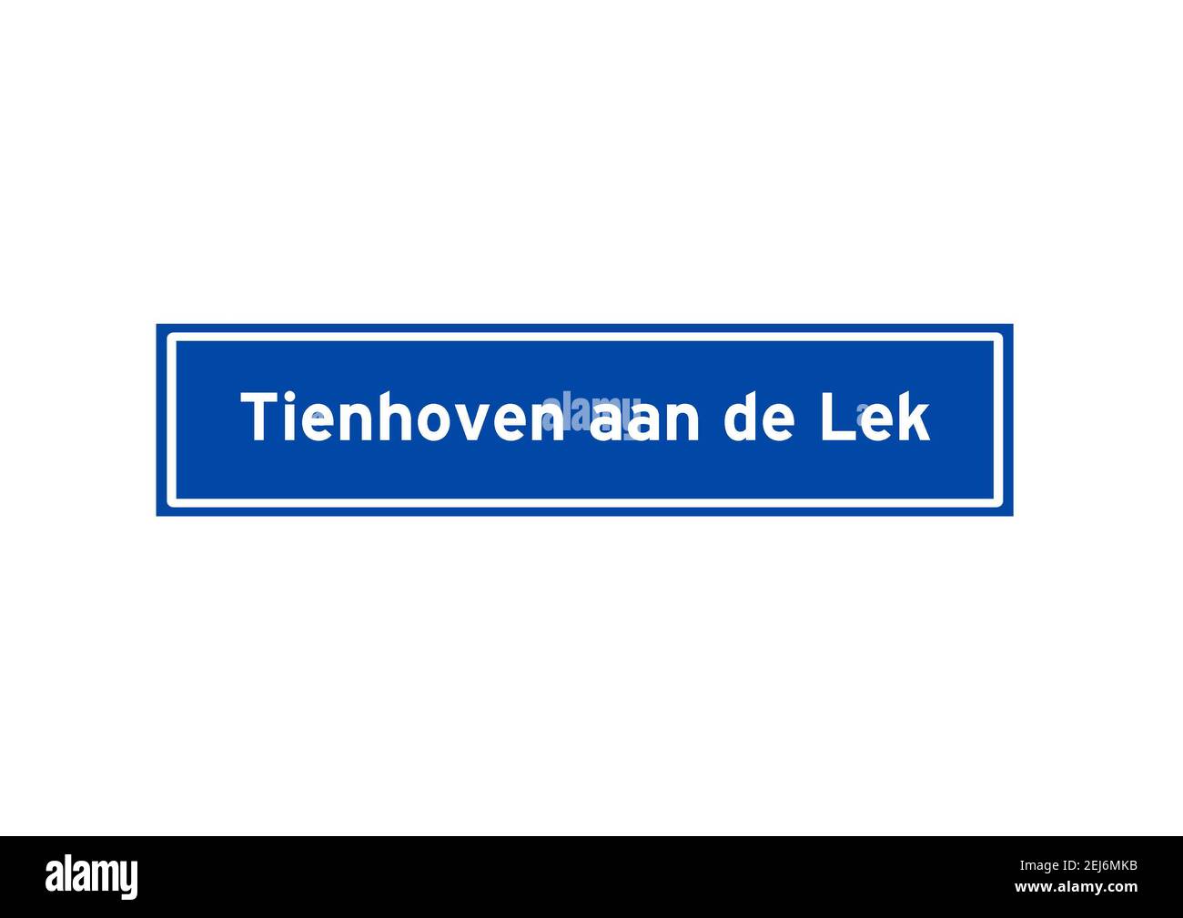 Tienhoven aan de Lek signo de nombre de lugar holandés aislado. Señal de la ciudad de los países Bajos. Foto de stock