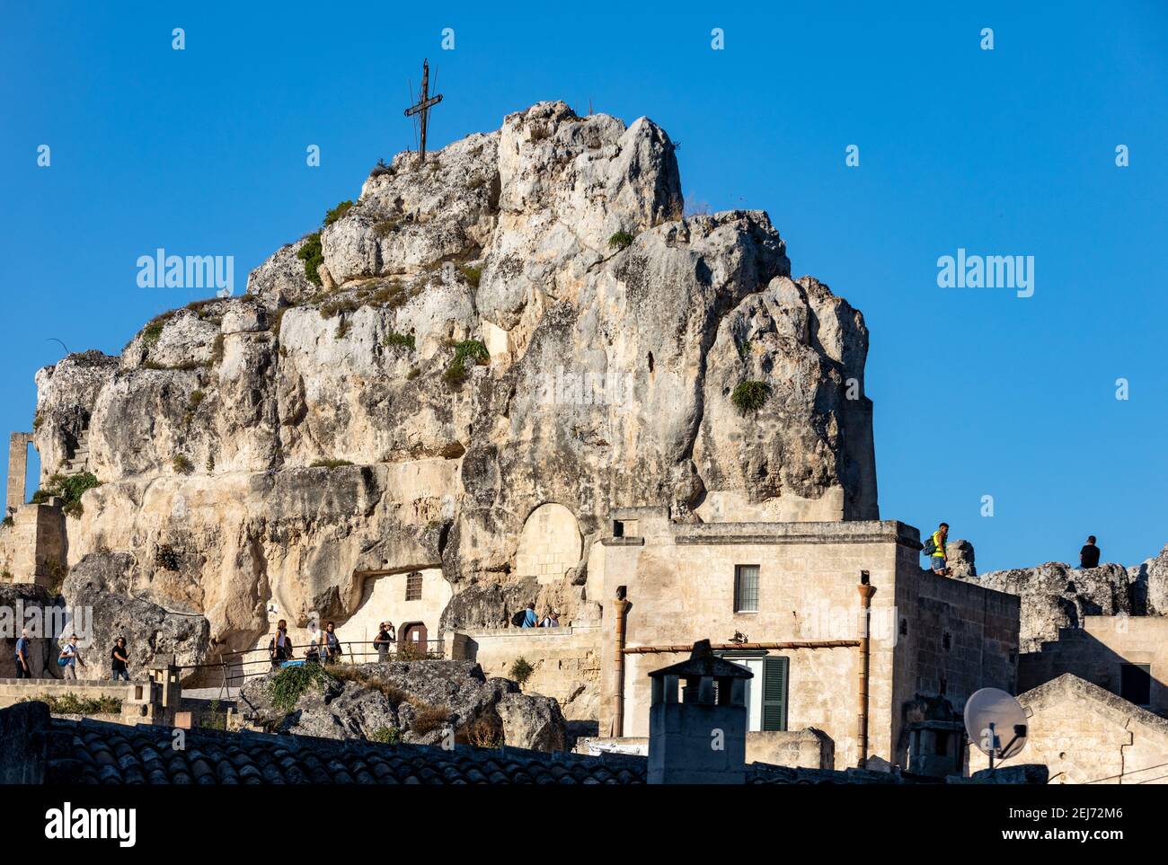 Matera, Italia - 14 de septiembre de 2019: Iglesia de Santa María de Idris en Sassi di Matera un distrito histórico en la ciudad de Matera, muy conocido por su a. Foto de stock