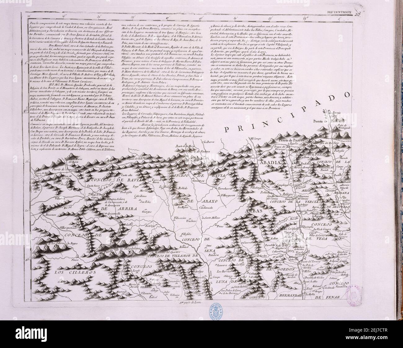 MAPA DE UNA PARTE DE LA PROVINCIA DE LEÓN 1786 (PARTE QUINTA