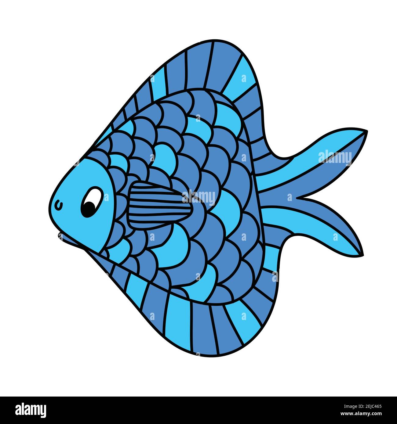 Simple pez azul, dibujos animados lindo animal, ilustración aislada de  vectores de clipart Imagen Vector de stock - Alamy