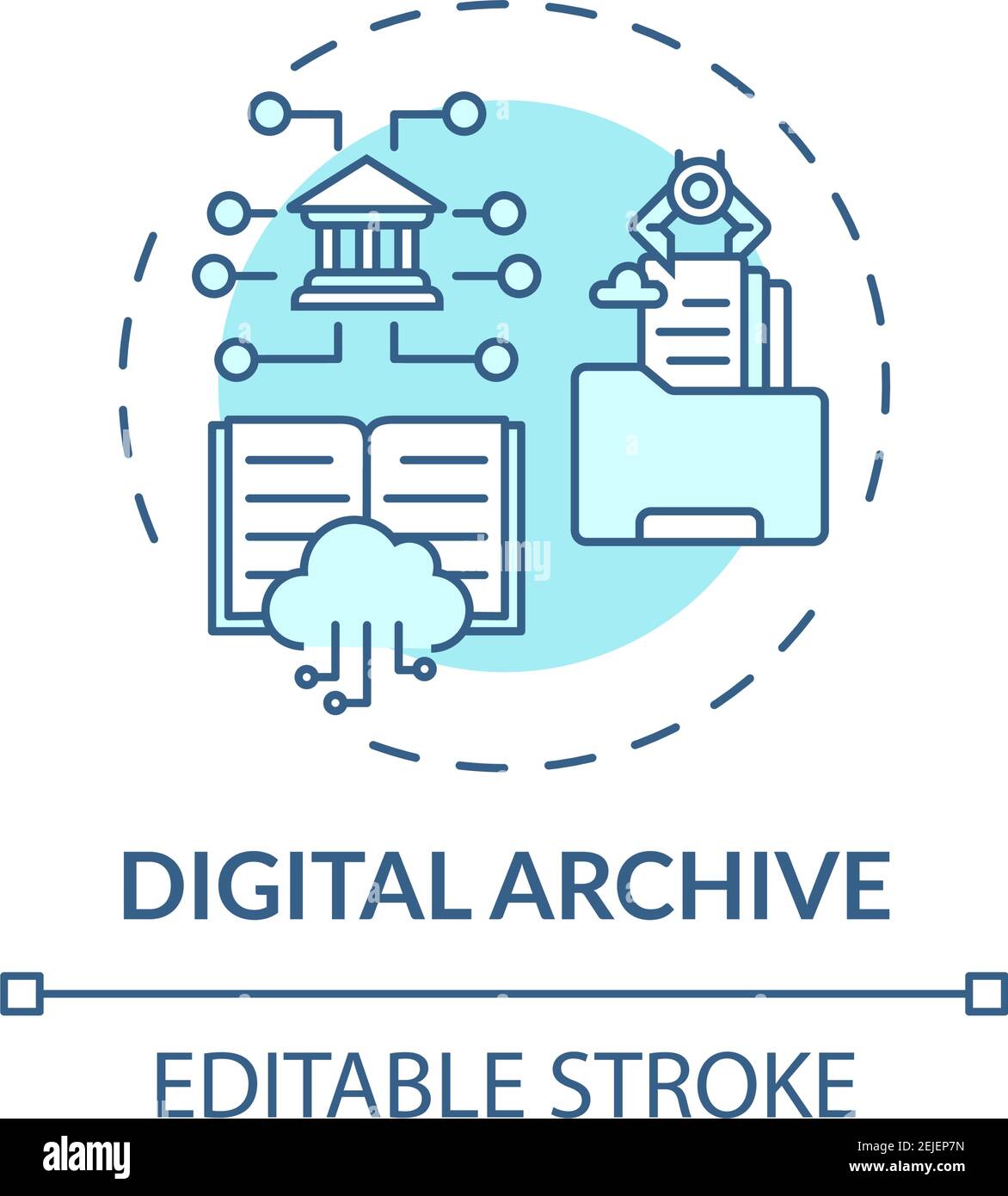 Icono de concepto de archivo digital Imagen Vector de stock - Alamy