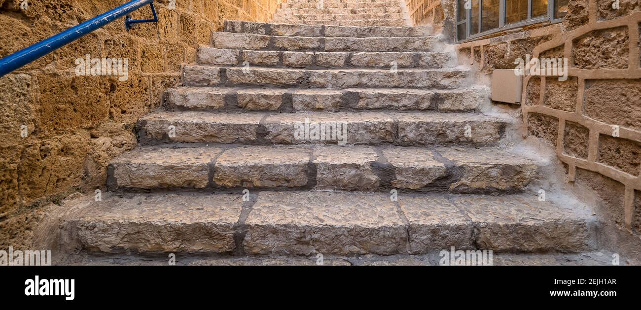 Vista de la escalera, Jaffa, Tel Aviv, Israel Foto de stock