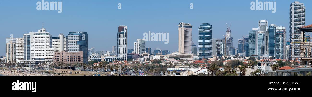 Vista de los rascacielos, Tel Aviv, Israel Foto de stock