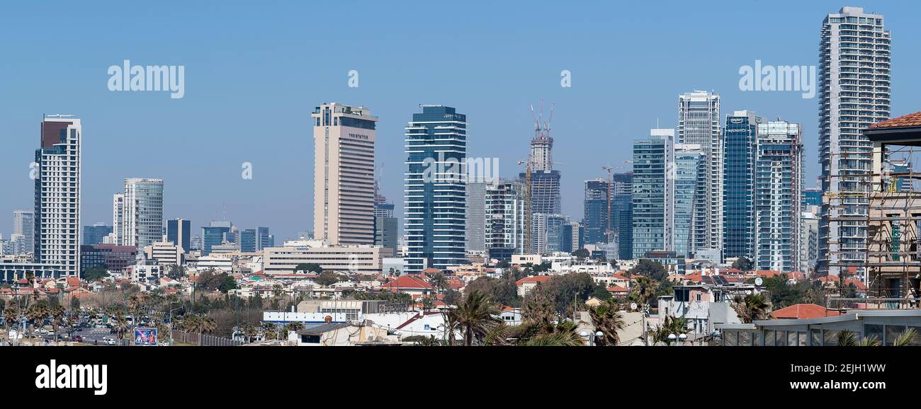 Vista de los rascacielos, Tel Aviv, Israel Foto de stock