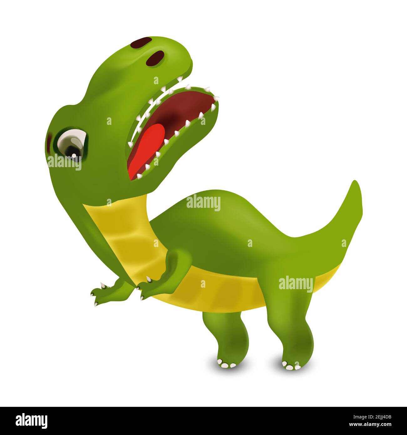 Dinosaurios Tyrannosaurus personaje de dibujos animados. Dinosaurio malvado  sobre fondo blanco para tu diseño. Ilustración vectorial 3D Imagen Vector  de stock - Alamy
