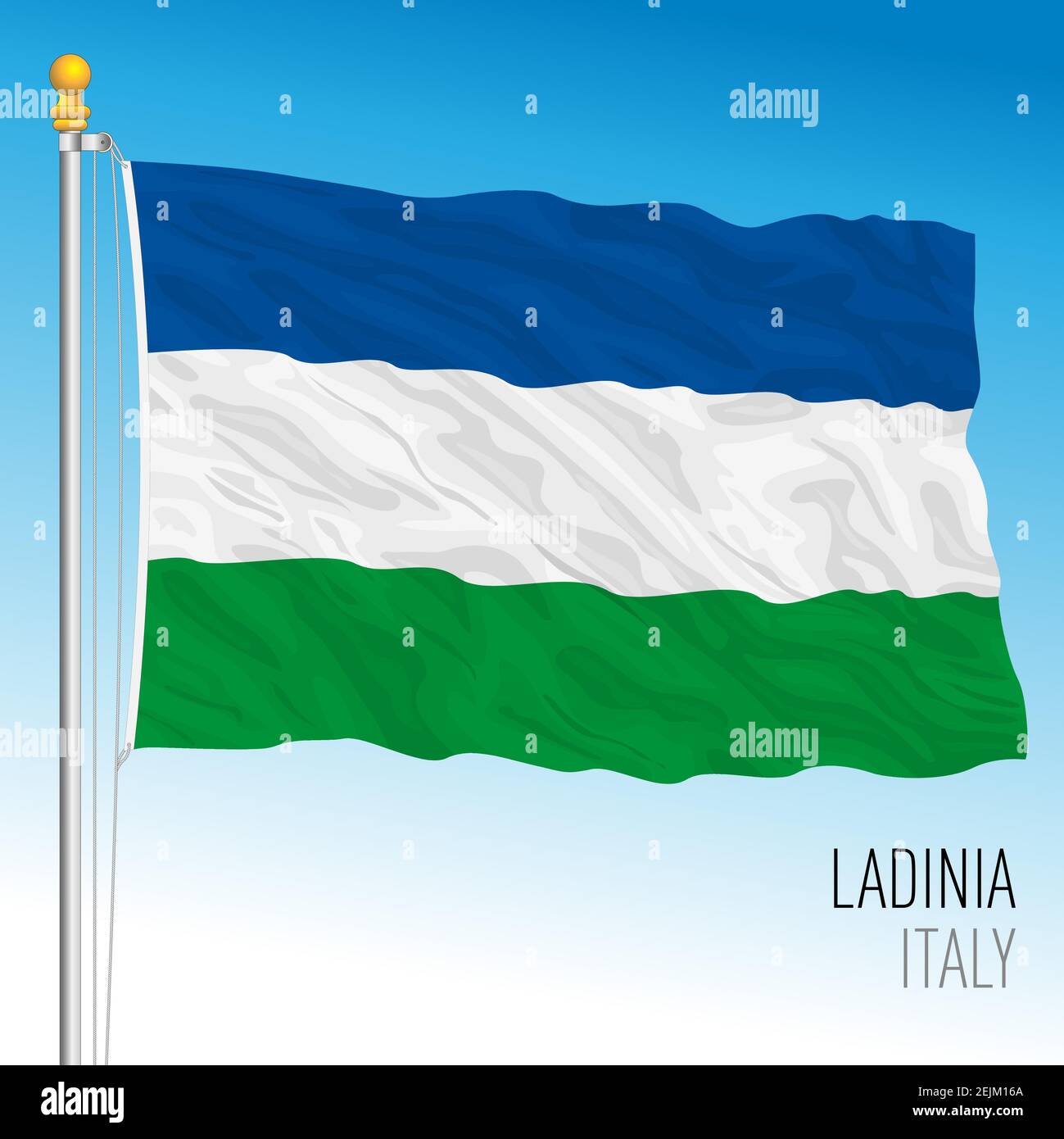 Ladinia territorio bandera, norte de Italia, República Italiana, vector ilustración Ilustración del Vector