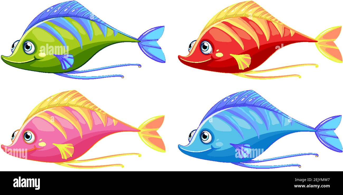 Conjunto de muchos peces divertidos dibujos animados carácter aislado en blanco ilustración de fondo Imagen Vector de stock - Alamy Conjunto de muchos peces divertidos dibujos animados carácter aislado en blanco ilustración de fondo Imagen Vector de stock - Alamy