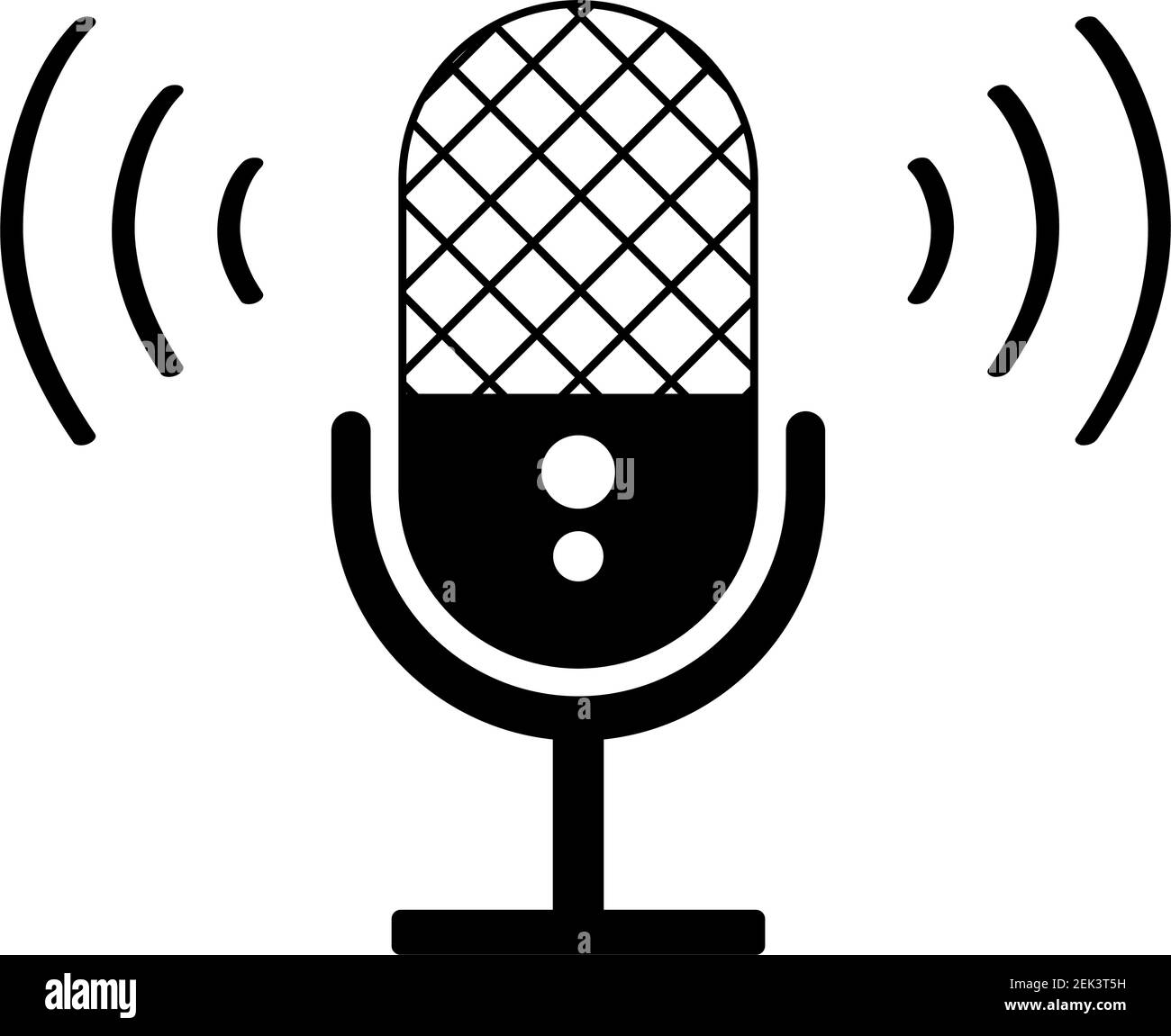 micrófono, ilustración de podcast. medios de comunicación. Firmar