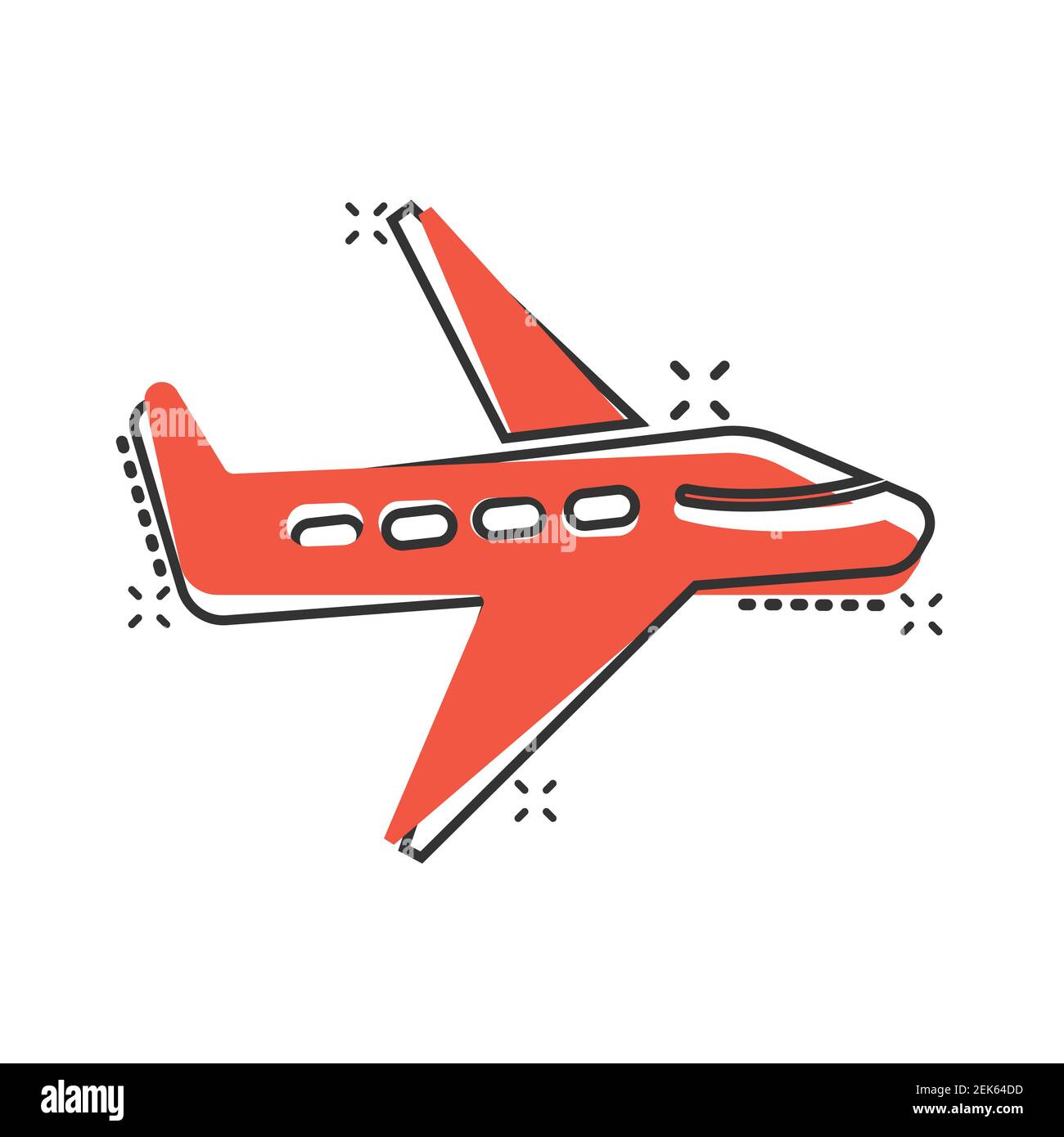 Icono de avión en estilo cómic. Ilustración vectorial de dibujos animados  de aviones sobre fondo blanco aislado. Concepto de negocio de efecto de  salpicaduras de avión Imagen Vector de stock - Alamy