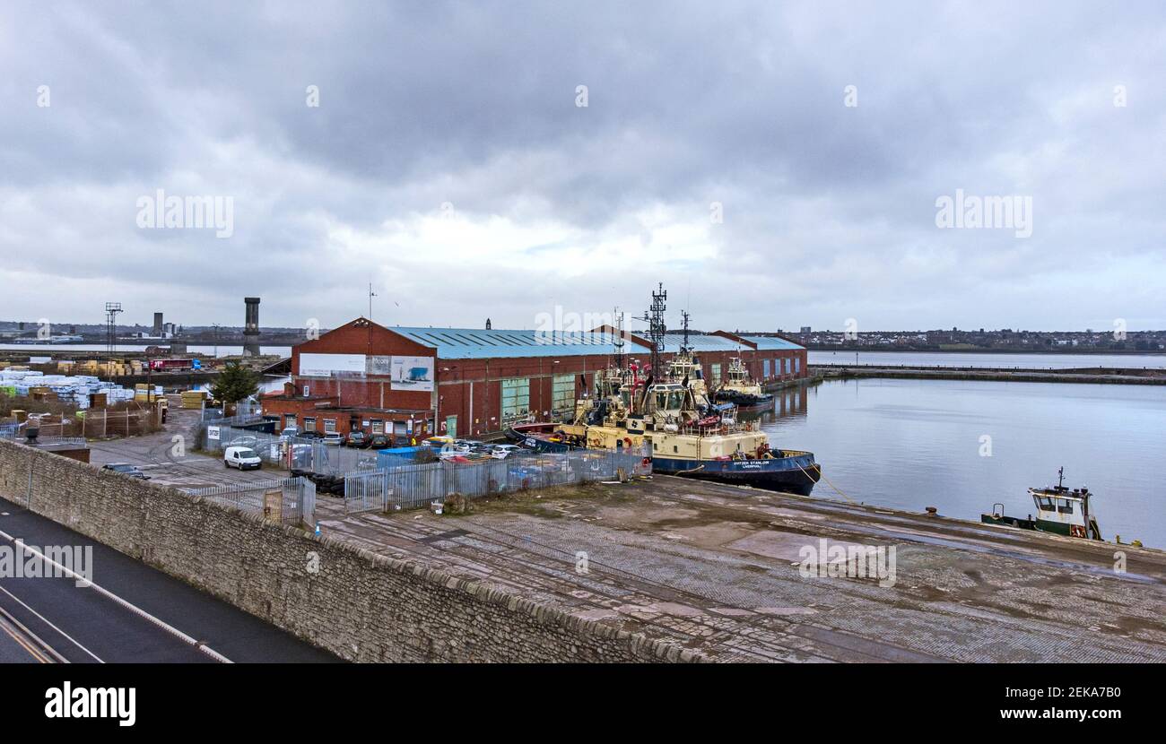 Foto de archivo fechada 16-02-2021 de Bramley-Moore Dock en Liverpool. Fecha de emisión: Martes 23 de febrero de 2021. Foto de stock