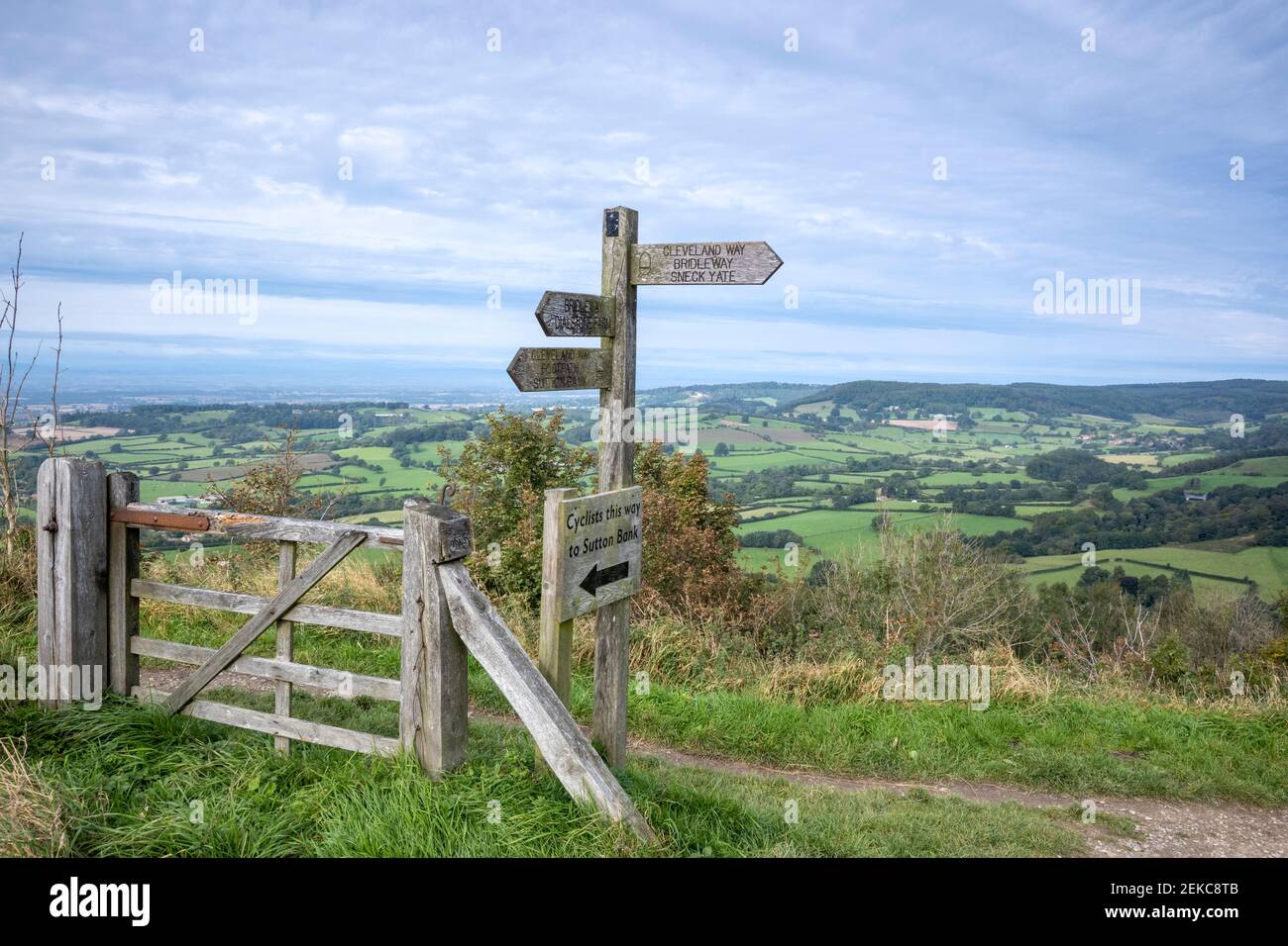 La señal a Dialstone Farm en Sutton Bank Foto de stock