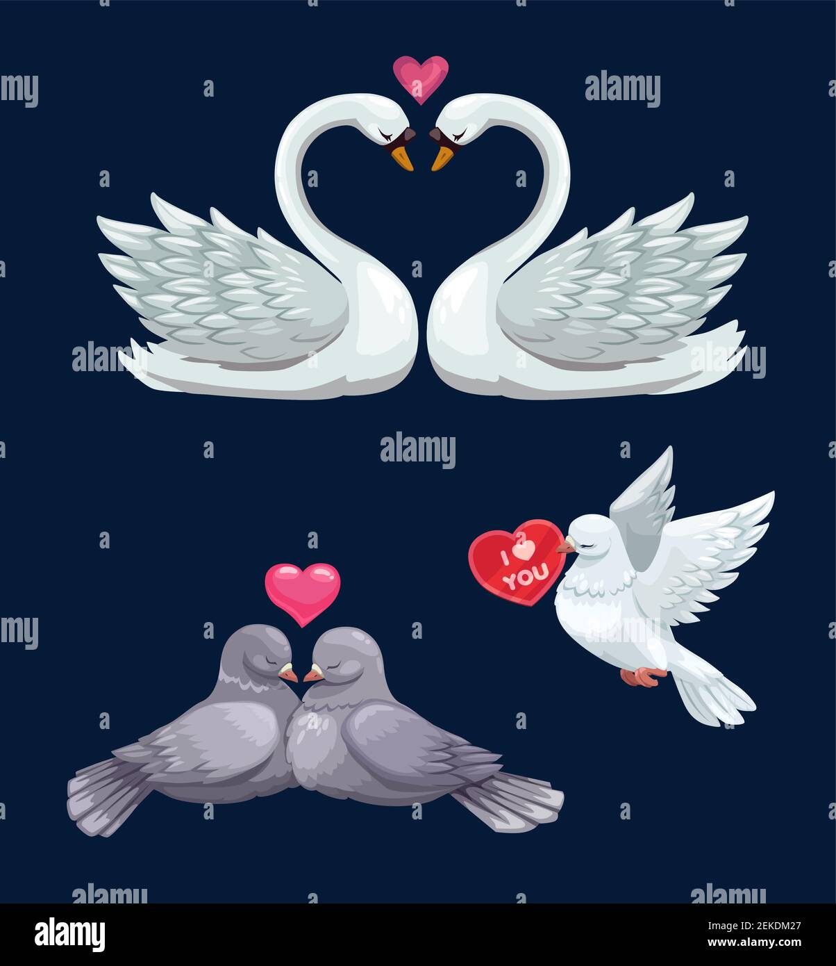 Cisnes enamorados Imágenes vectoriales de stock - Alamy
