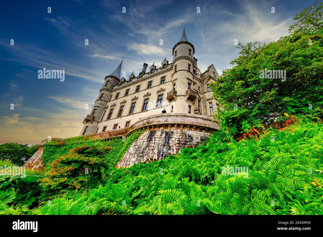 Dunrobin Castillo. Sede de la familia del conde de Sutherland con 189 habitaciones es la gran casa más grande en las tierras altas del norte, Golspie, Escocia Foto de stock