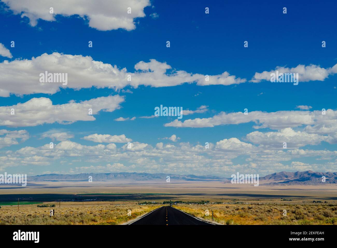 Camino a través del desierto, Parque Nacional Great Basin, Nevada, EE.UU Foto de stock