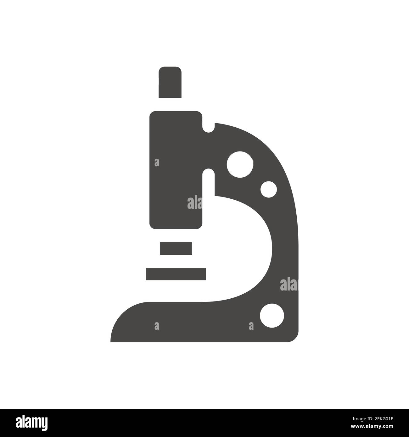 Icono de vector negro de microscopio. Símbolo de ciencia simple. Ilustración del Vector