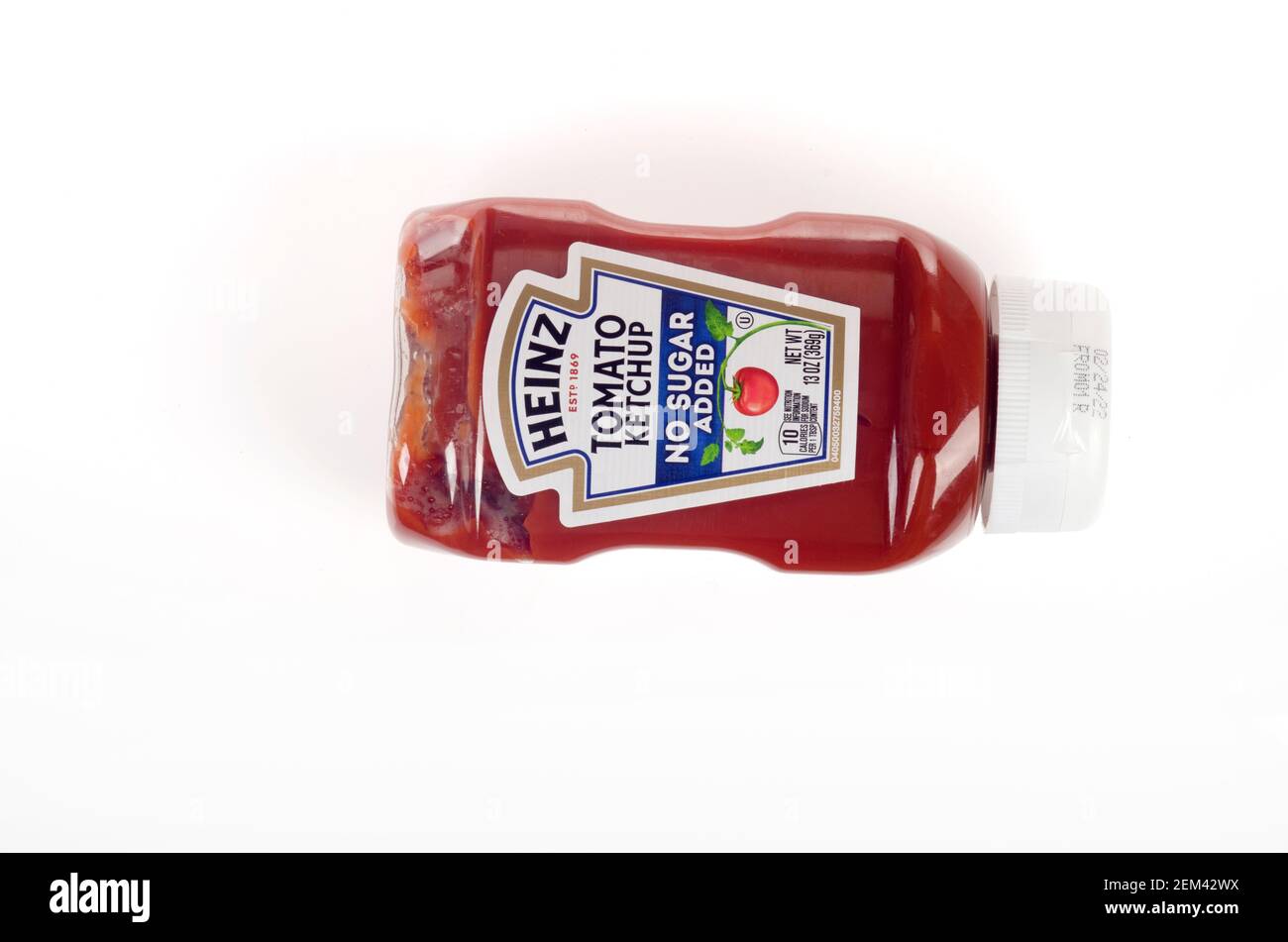 Heinz sin azúcar agregado Tomate Ketchup botella Foto de stock