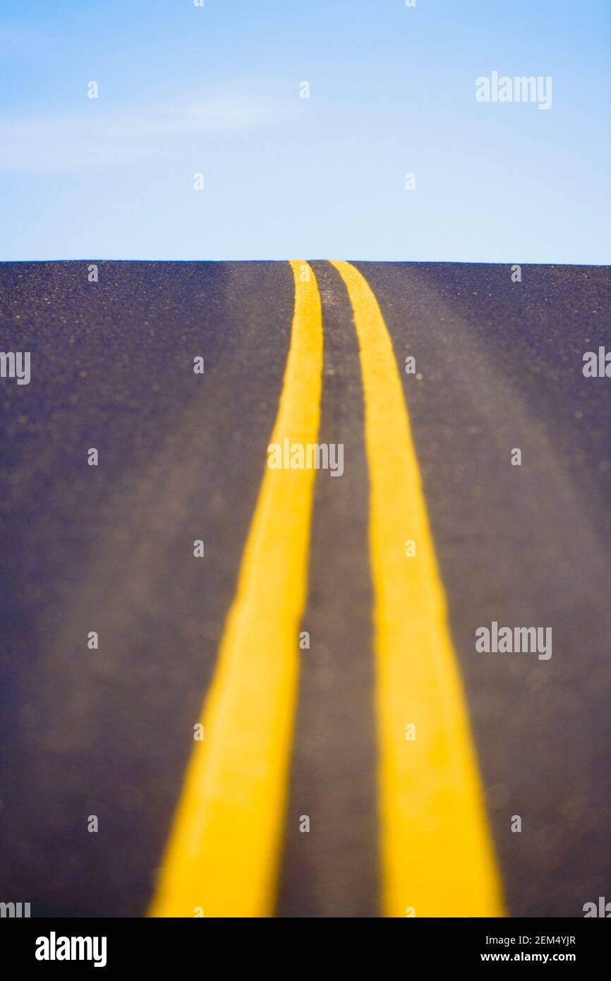 Líneas divisorias de una carretera, las Vegas, Nevada, EE.UU Foto de stock