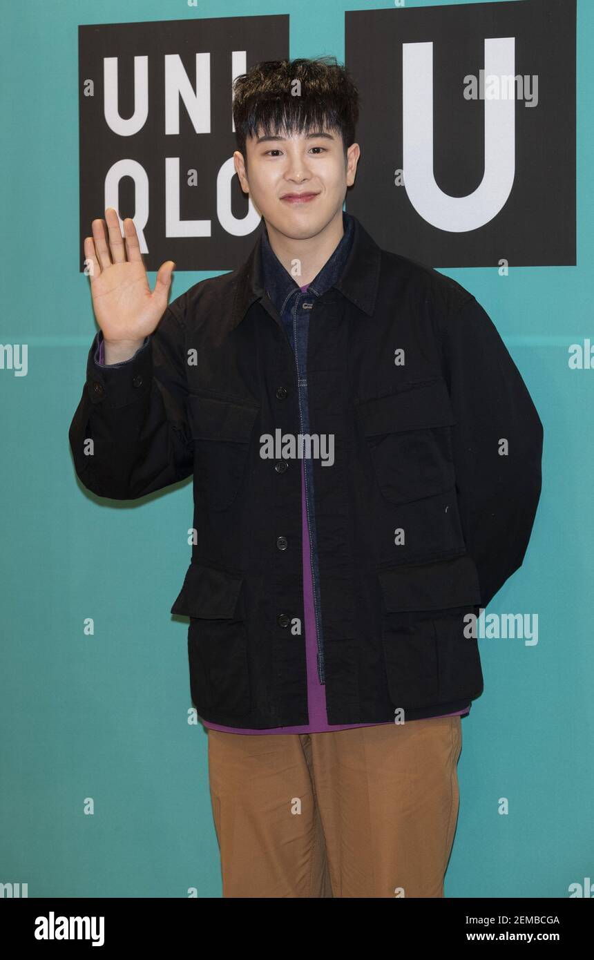 El rapero surcoreano P.O, miembro de la banda K-Pop Boys Block B, asiste a  una foto para el lanzamiento DE UNIQLO S/S en Seúl, Corea del Sur el 31 de  enero de