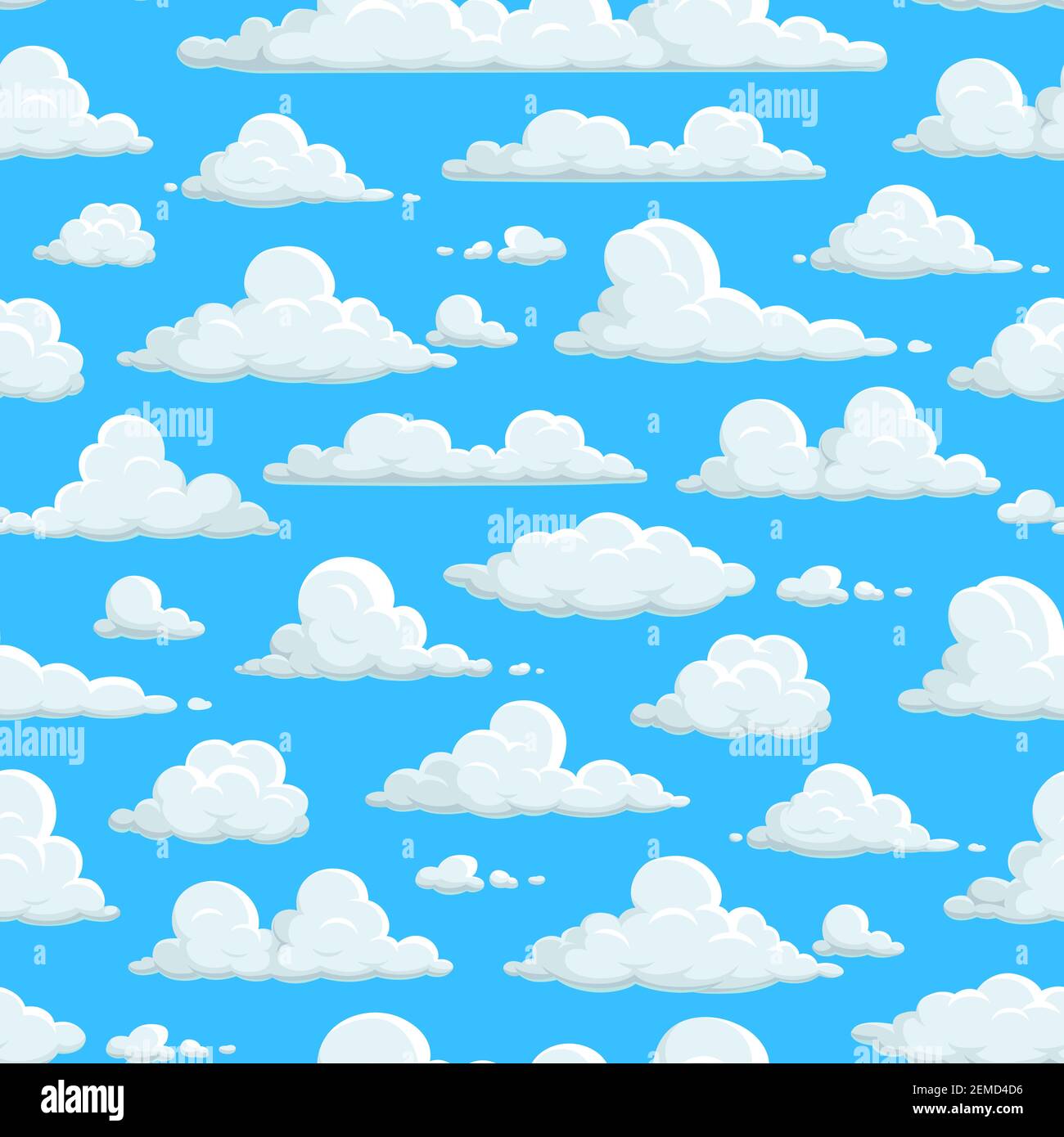 Cielo nublado patrón sin costuras, nubes fondo papel tapiz. Nubes patrón  sobre fondo abstracto azul cielo, dibujos animados planos nublados, weathe  soleado Imagen Vector de stock - Alamy