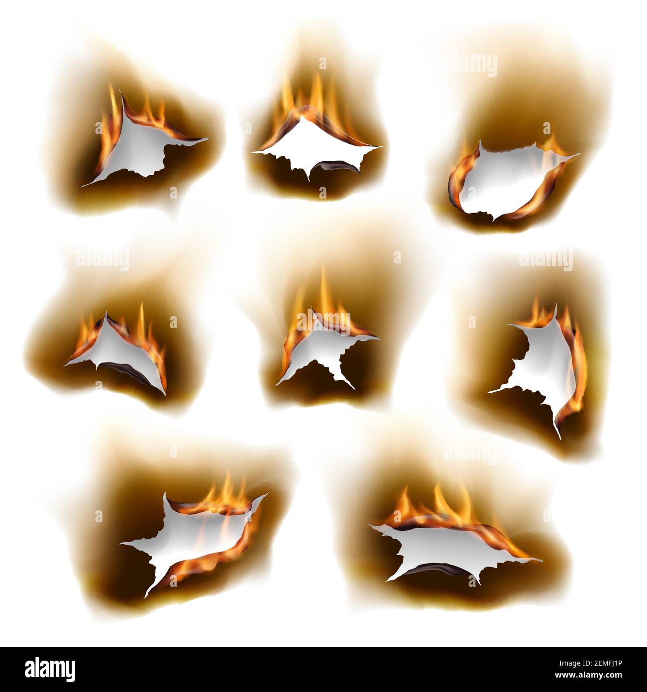 Objetos quemados Imágenes vectoriales de stock - Alamy
