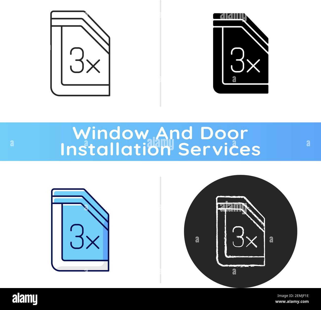 Icono de ventanas de vidrio aisladas Ilustración del Vector