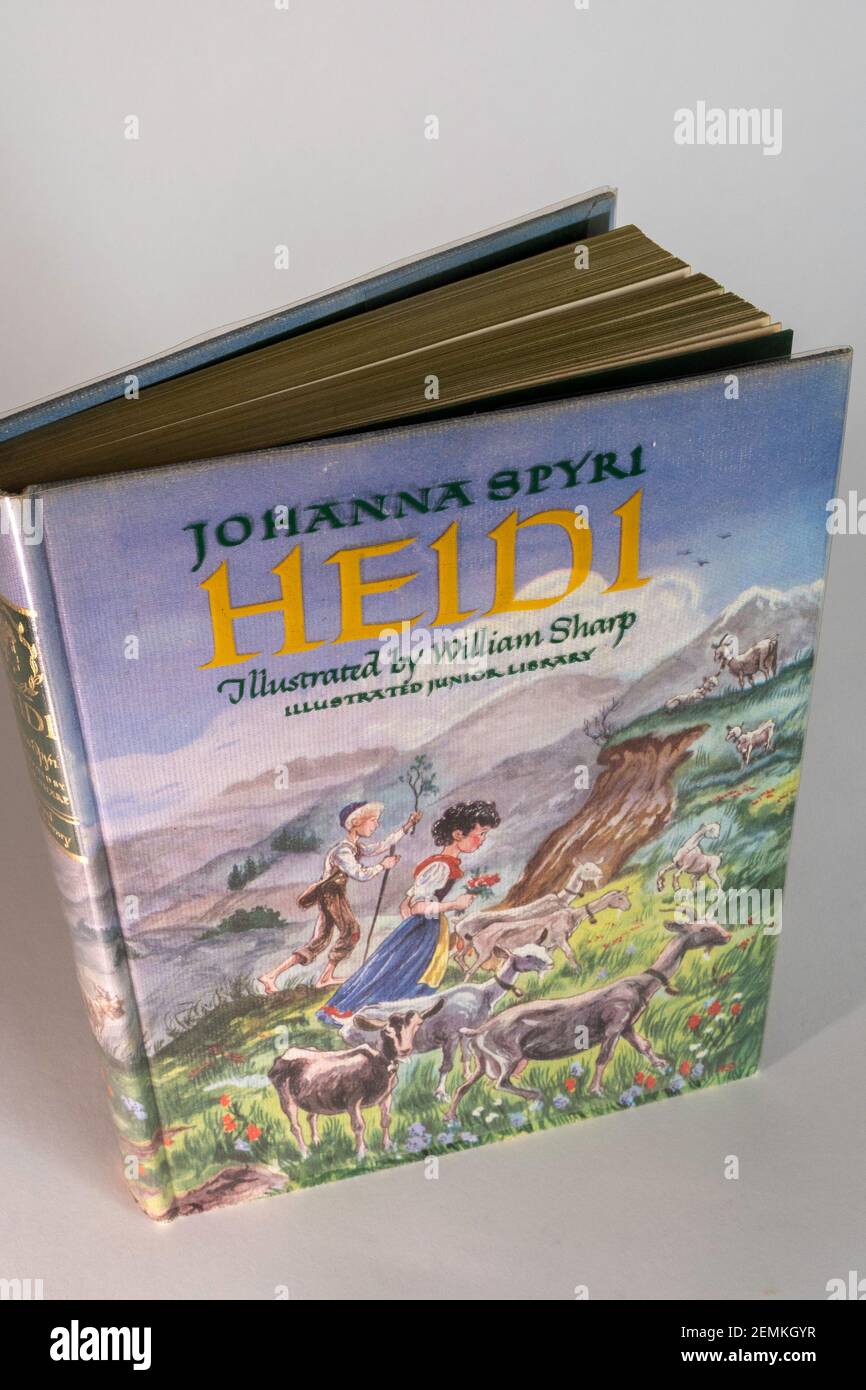 La novela clásica, Heidi, tiene una portada ilustrada, USA USA