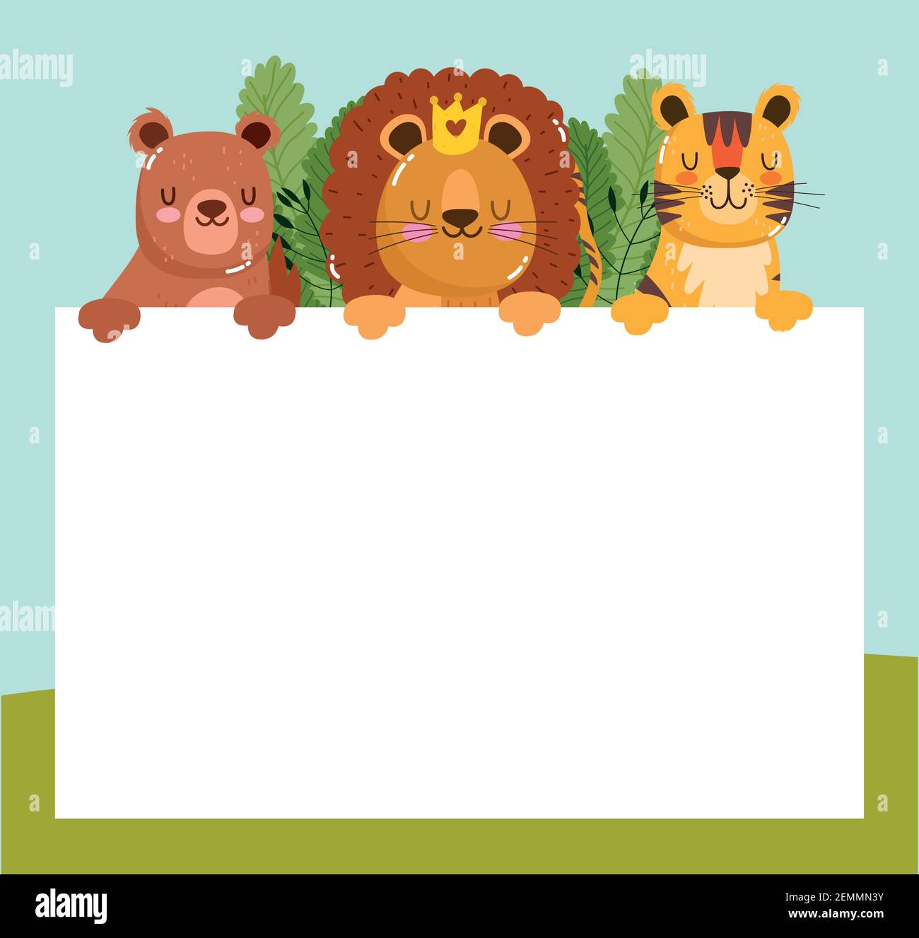 Animales león tigre oso banner de dibujos animados Imagen Vector de stock - Alamy Animales león tigre oso banner de dibujos animados Imagen Vector de stock - Alamy