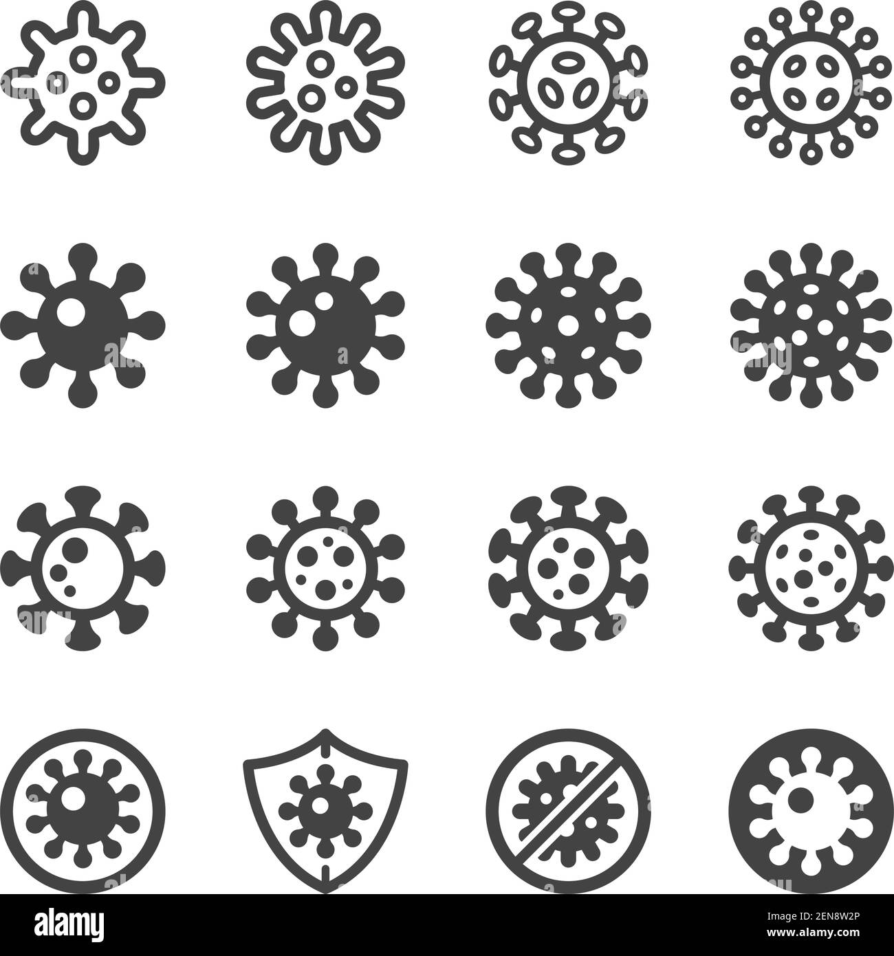 conjunto de iconos de virus y coronavirus, vector e ilustración Ilustración del Vector