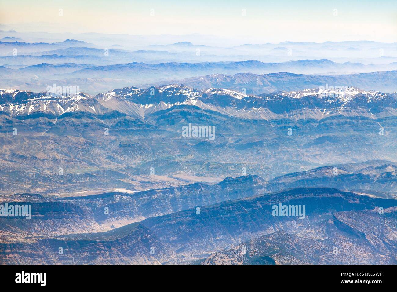 Montañas, vista aérea, montañas iraníes Foto de stock