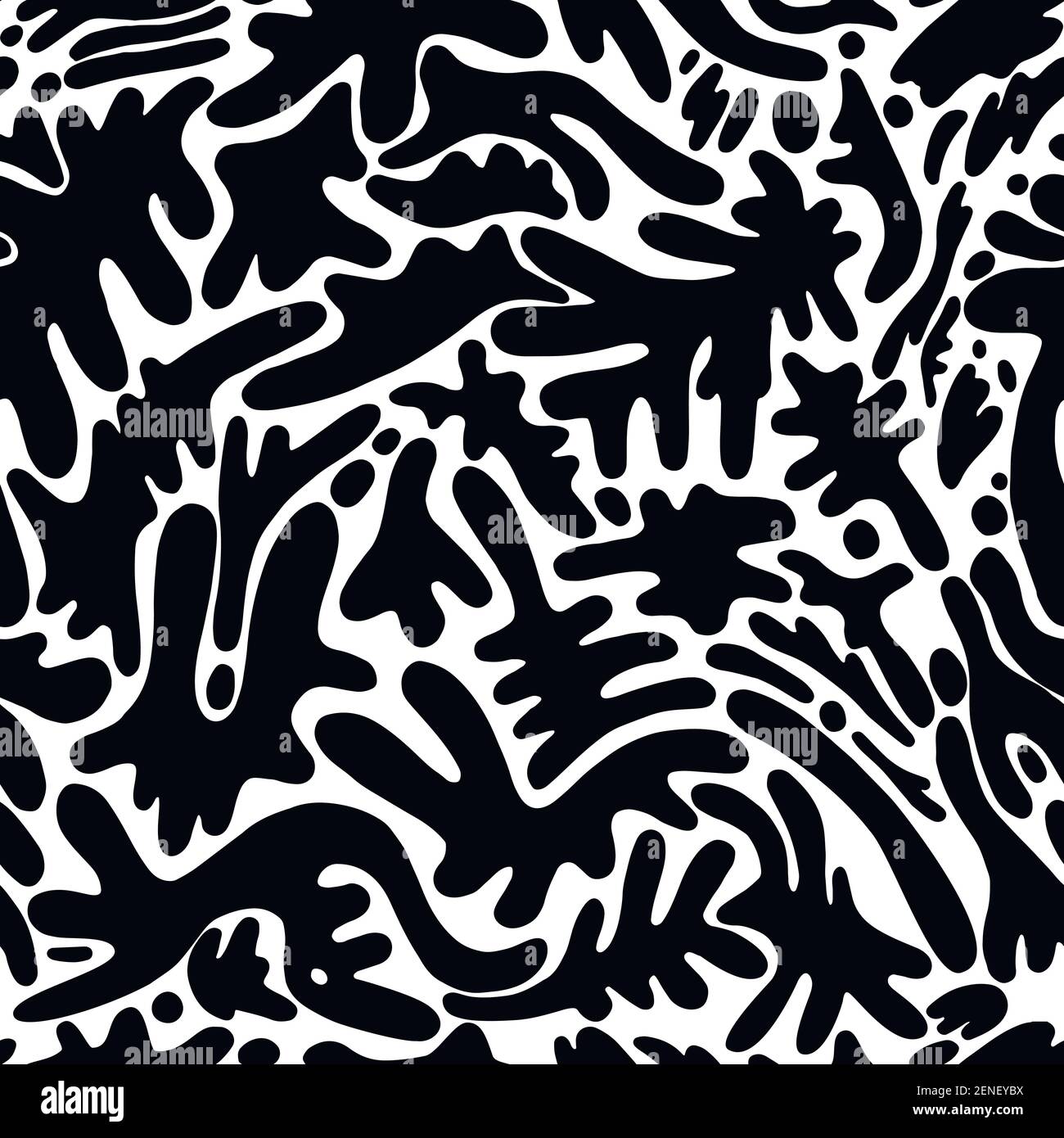 Dibujos animados abstractos en blanco y negro, con muchos puntos  decorativos de diferentes formas, patrón sin costuras, aislado sobre fondo  blanco. Estilo doodle des Imagen Vector de stock - Alamy