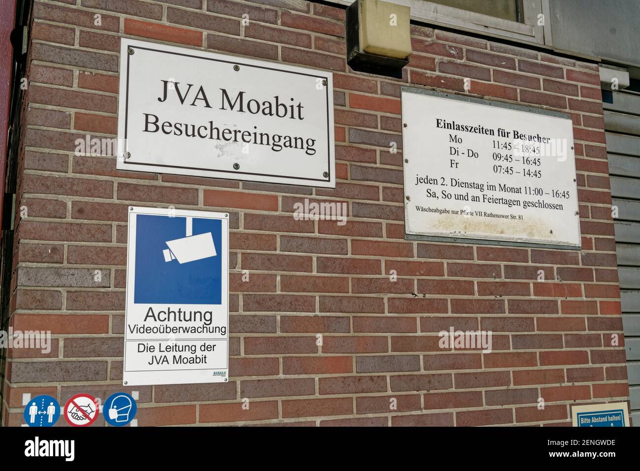 JVA Moabit, Justizvollzugsanstalt, Besuchereingang, Berlín-Moabit, Alemania, Europa Foto de stock