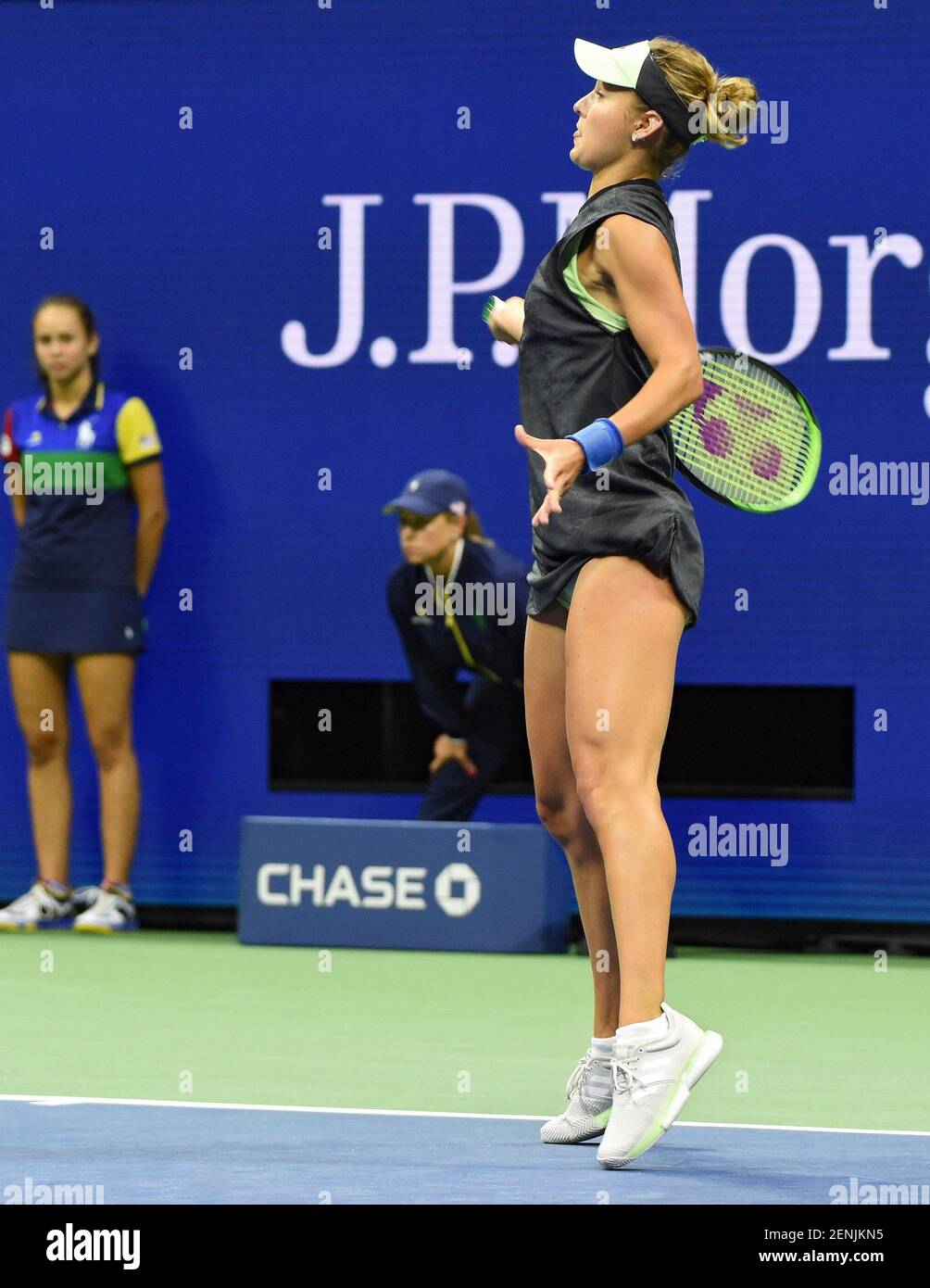 Campeonato DE Tenis Abierto DE EE.UU. La tenista rusa Anna Kalinskaya  durante un partido con la tenista americana Sloana Stevens. 28 de agosto de  2019. Estados Unidos, Nueva York. Foto: Sergei Vishnevskii/Kommersant/Sipa