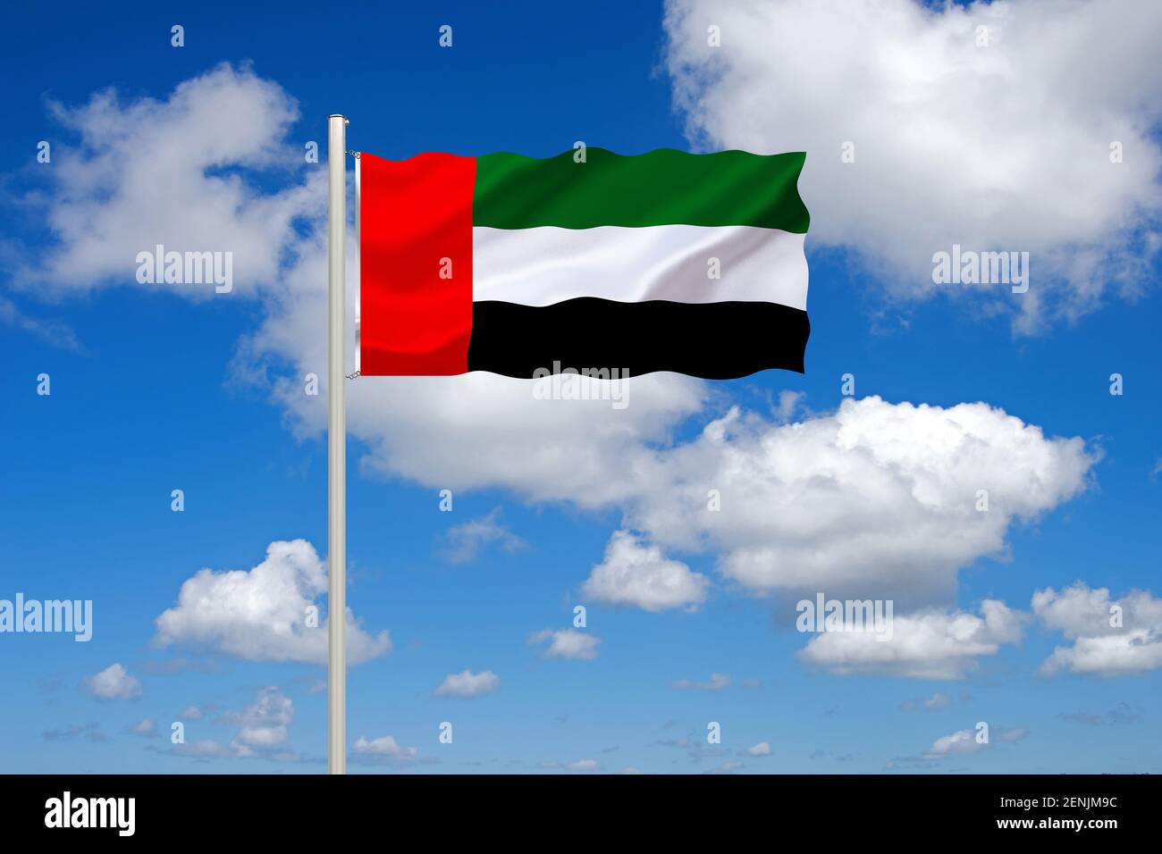 Die Flagge von der Vereinigten Arabischen Republik, VAE,n 1958 - 1961, Loser Zusammenschluss von Ägypten, Syrien und Jemen, Foto de stock