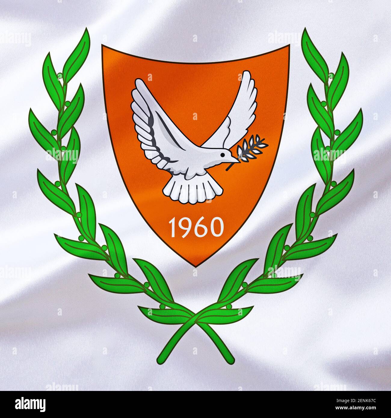 Das Wappen von Zypern, Insel, Mittlerer Osten, zweigeteilt, Foto de stock