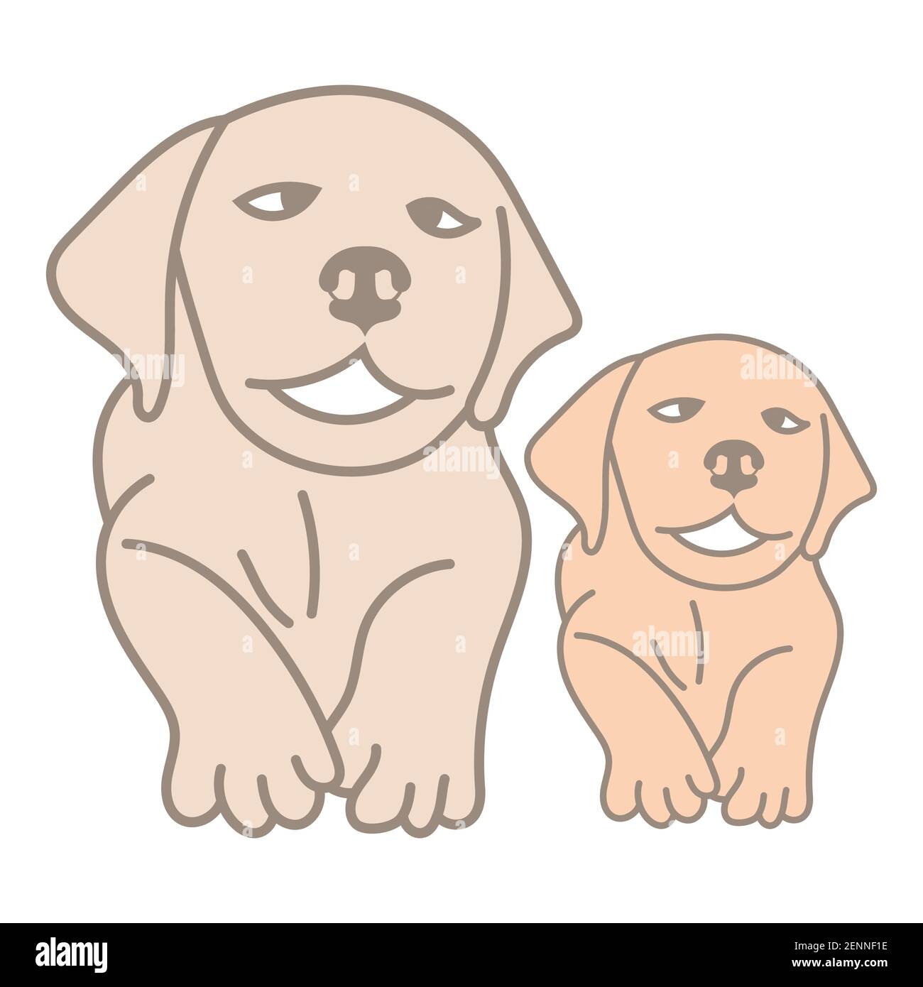 Madre perro y cachorros icono de color plano para aplicaciones o. sitios web Ilustración del Vector