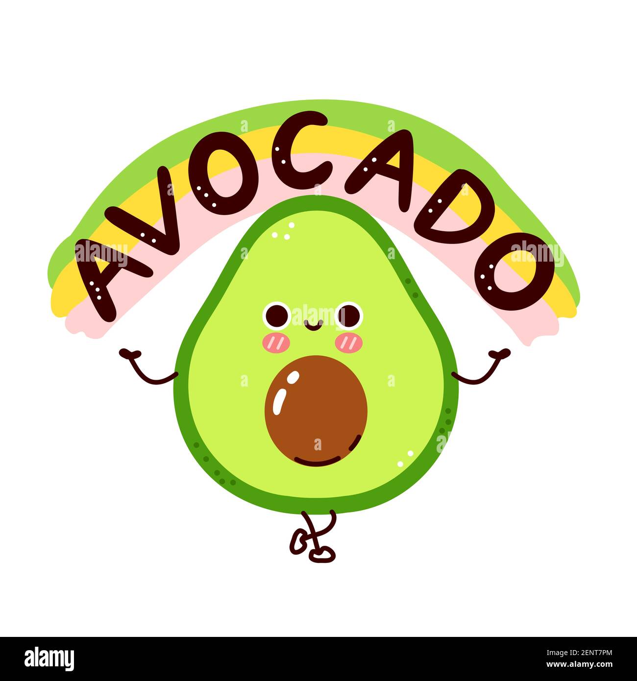 Line kawaii cute happy avocado fotografías e imágenes de alta resolución -  Alamy