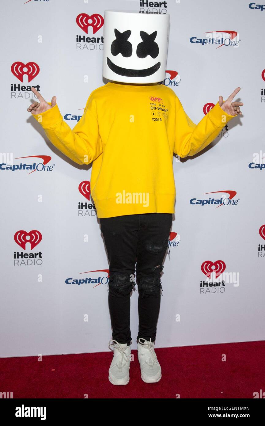 American DJ Marshmello asiste al iHeart Radio Music Festival en T-Mobile  Arena en las Vegas, Nevada el sábado, 21 de septiembre de 2019. (Foto de  Richard Brian/Sipa USA Fotografía de stock -