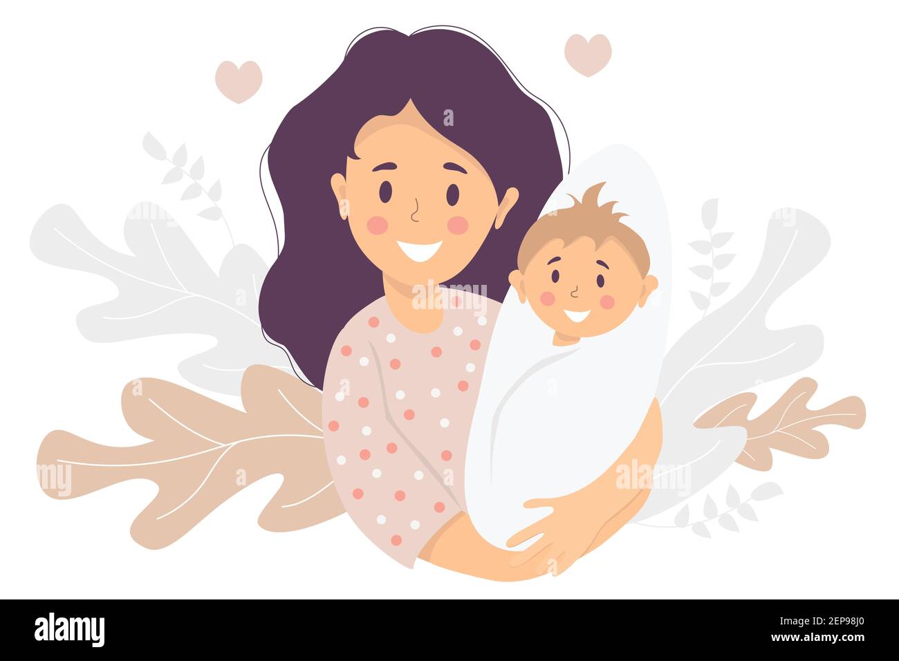 Maternidad Mujer Feliz Con Un Bebe Recien Nacido En Sus Brazos En El Fondo Patron Decorativo De Hojas Y Plantas Tropicales Nueva Vida Y Mama Feliz Imagen Vector De Stock Alamy Maternidad Mujer Feliz Con Un Bebe Recien Nacido En Sus Brazos En El Fondo Patron Decorativo De Hojas Y Plantas Tropicales Nueva Vida Y Mama Feliz Imagen Vector De Stock Alamy