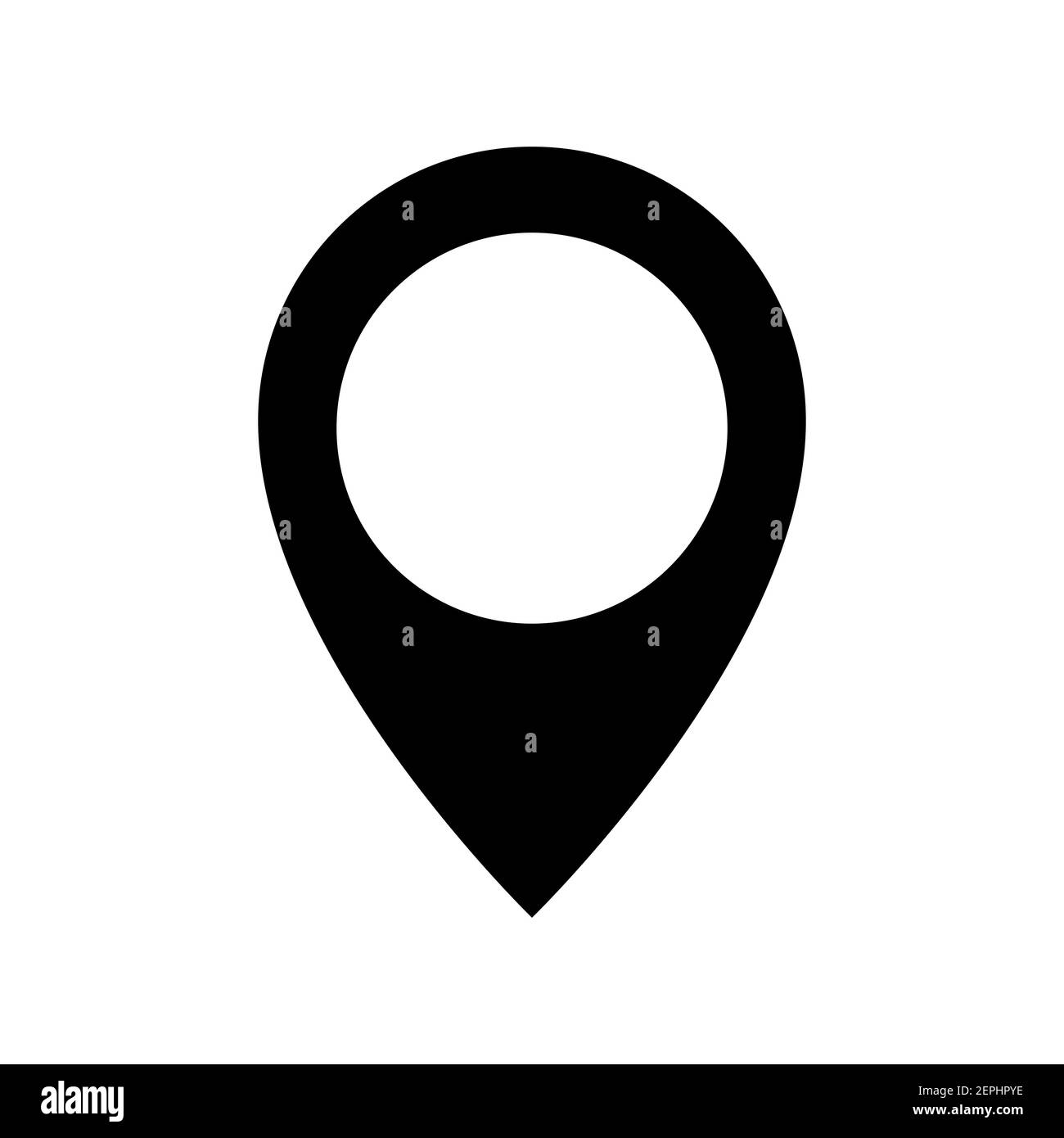 Icono de pasador de ubicación, Marca de etiqueta de mapa, marcador de ubicación simple negro Ilustración del Vector