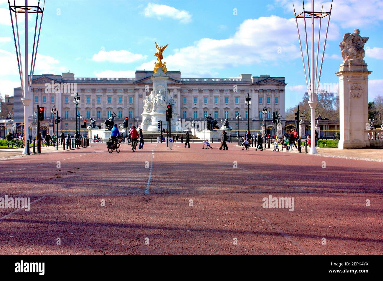 Buckingham Palace y el centro comercial Foto de stock