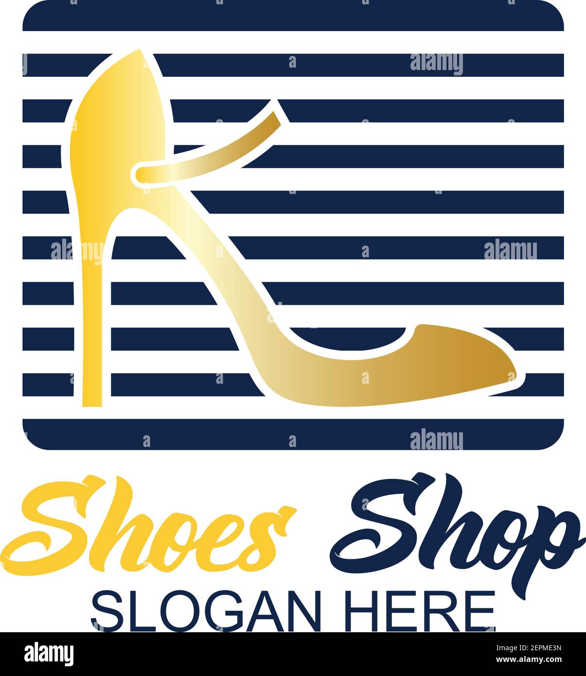 tienda de zapatos, tienda de zapatos logotipo con espacio de texto para su  eslogan etiqueta línea para el negocio de la moda. vector ilustración  Imagen Vector de stock - Alamy