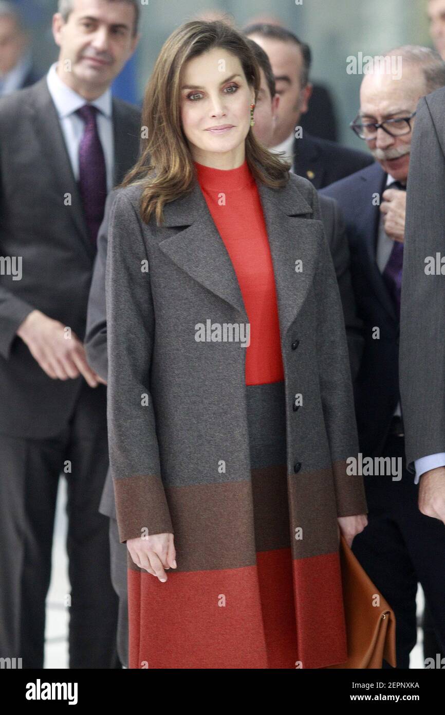 Reina Letizia de España durante la visita a las instalaciones de la empresa española de ropa deportiva JOMA Sports. 19 de enero de 2018. (Foto de Acero/Alter Photos/Sipa USA) Foto de stock