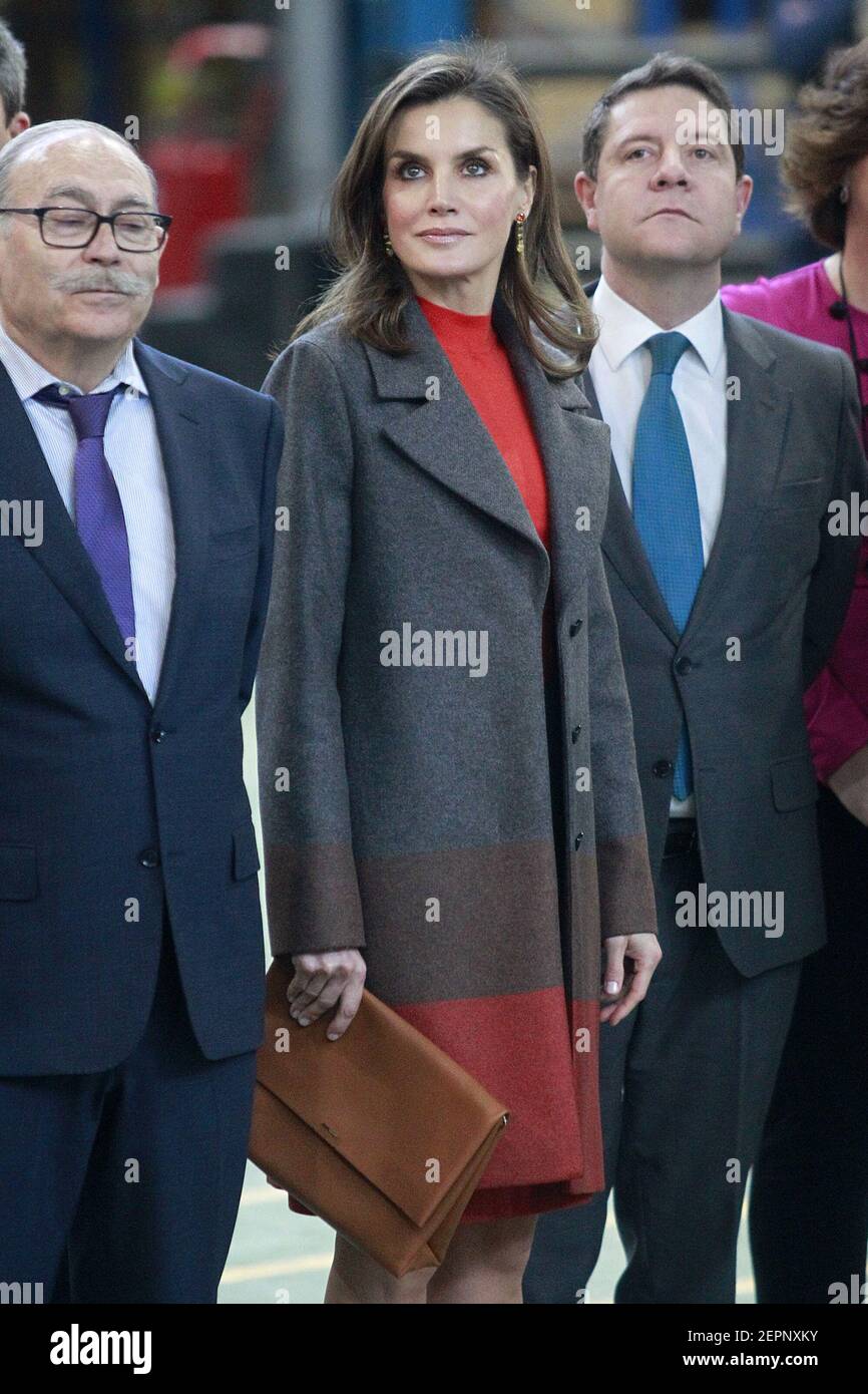 Reina Letizia de España durante la visita a las instalaciones de la empresa española de ropa deportiva JOMA Sports. 19 de enero de 2018. (Foto de Acero/Alter Photos/Sipa USA) Foto de stock