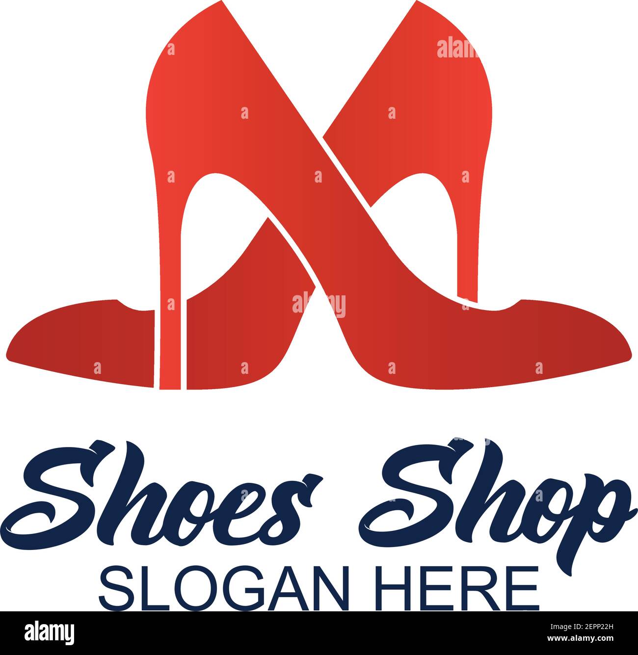 tienda de zapatos, tienda de zapatos logotipo con espacio de texto para su  eslogan etiqueta línea para el negocio de la moda. vector ilustración  Imagen Vector de stock - Alamy