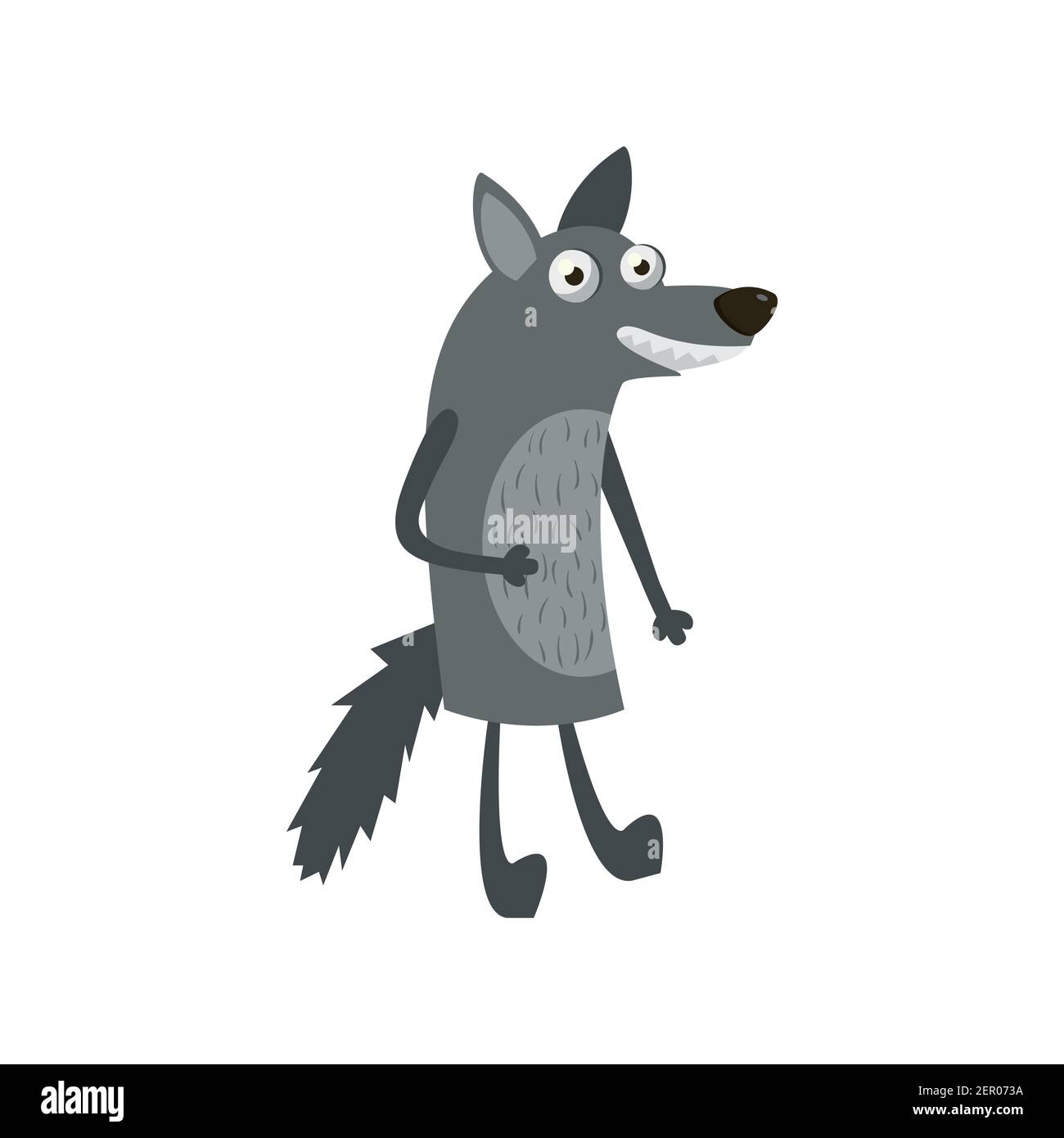 Dibujos animados animales de bosque lobo para niños ilustración vectorial  Imagen Vector de stock - Alamy