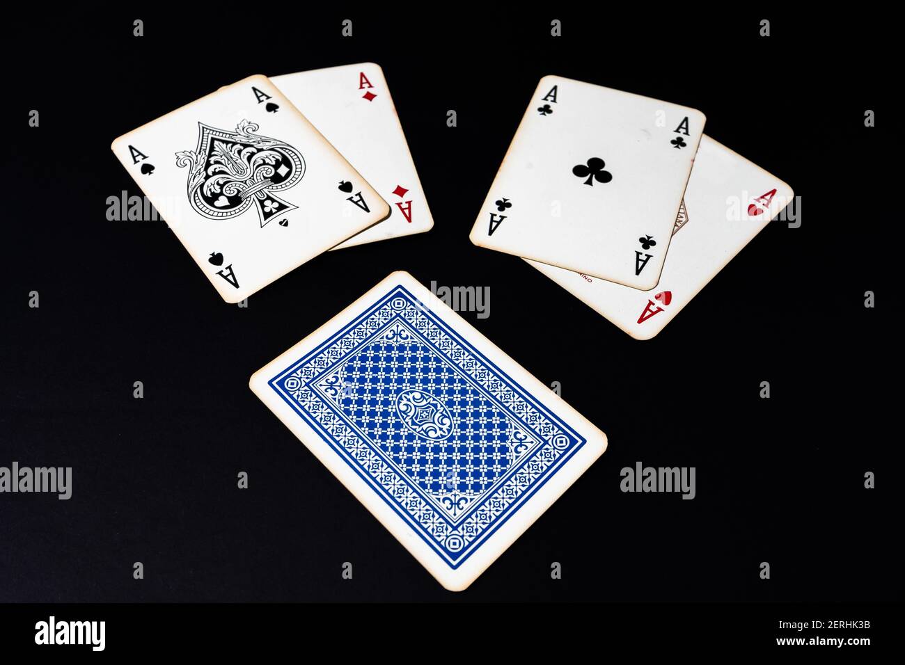 Cartas de poker negras Stock Photo