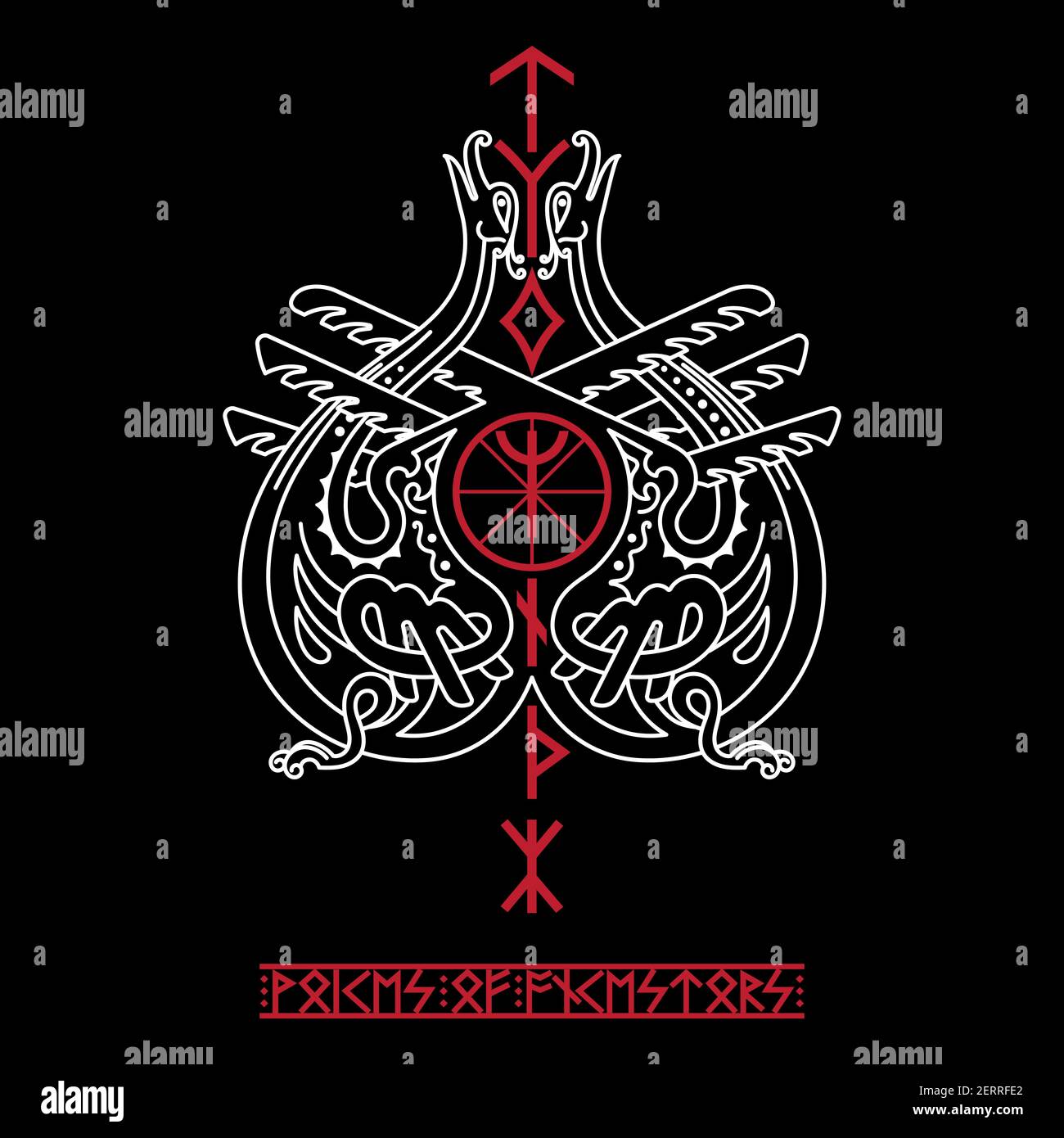 Runas vikingas místicas. Antiguo talismán pagano, símbolo de runa
