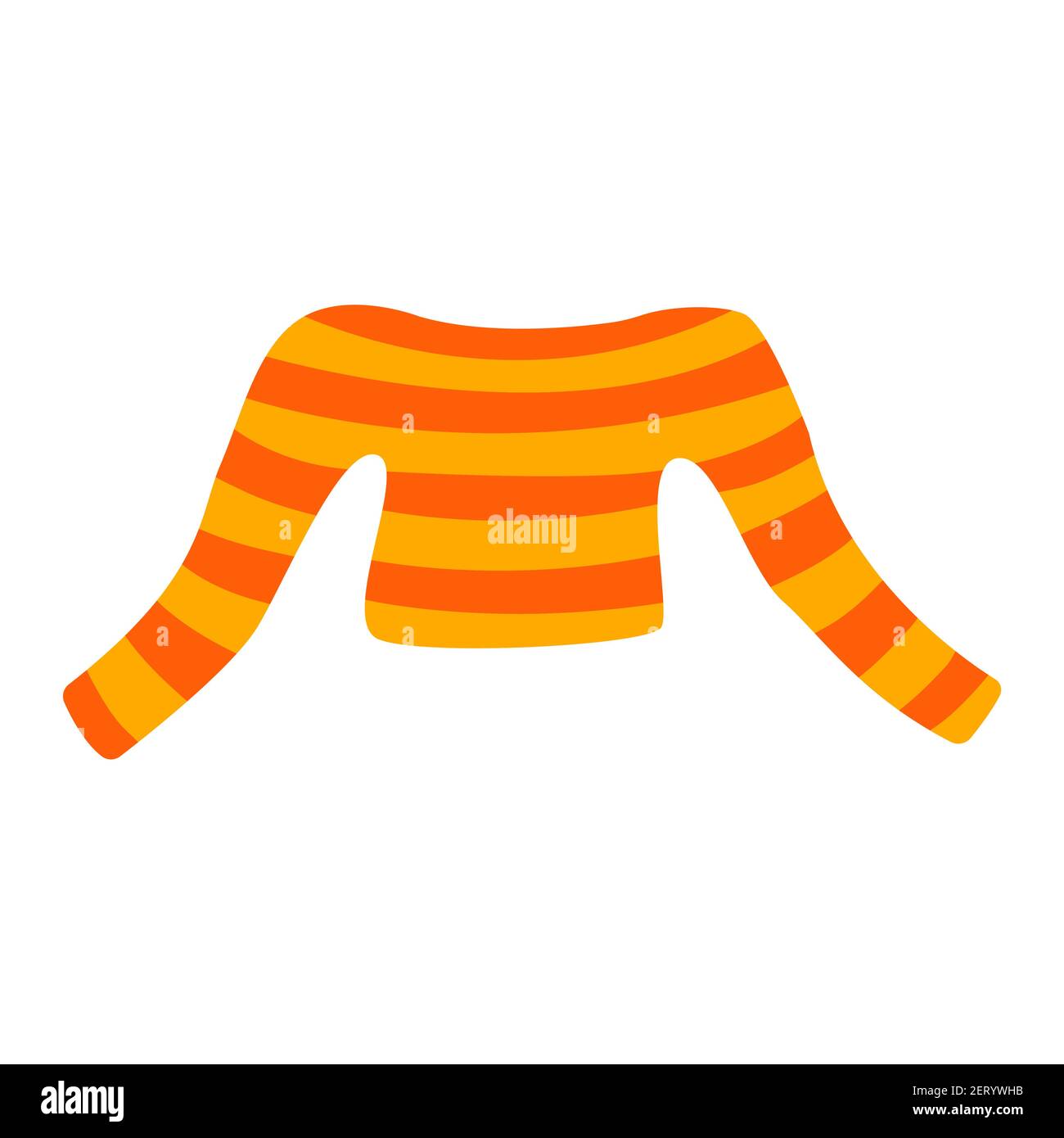 Suéter con rayas amarillas y naranjas, con un corte. Prenda de vestir, acogedora y de moda. Vector colorido aislado dibujo a mano ilustración, boho col Imagen Vector de stock - Alamy Suéter con rayas amarillas y naranjas, con un corte. Prenda de vestir, acogedora y de moda. Vector colorido aislado dibujo a mano ilustración, boho col Imagen Vector de stock - Alamy