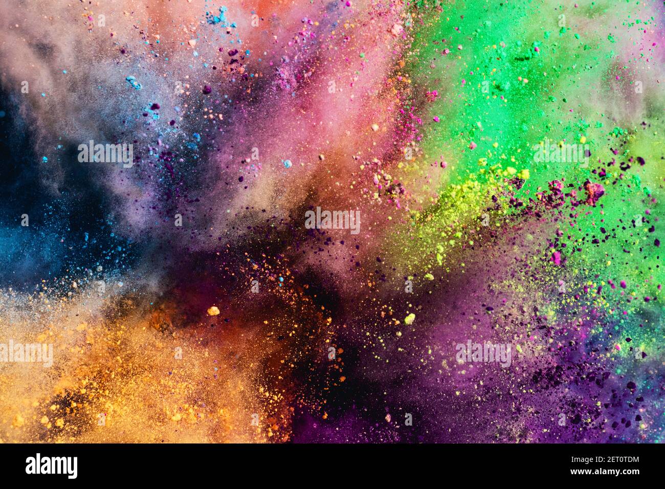 Fondo de explosión de polvo de holi de colores. Fiesta, fiesta. Foto de stock