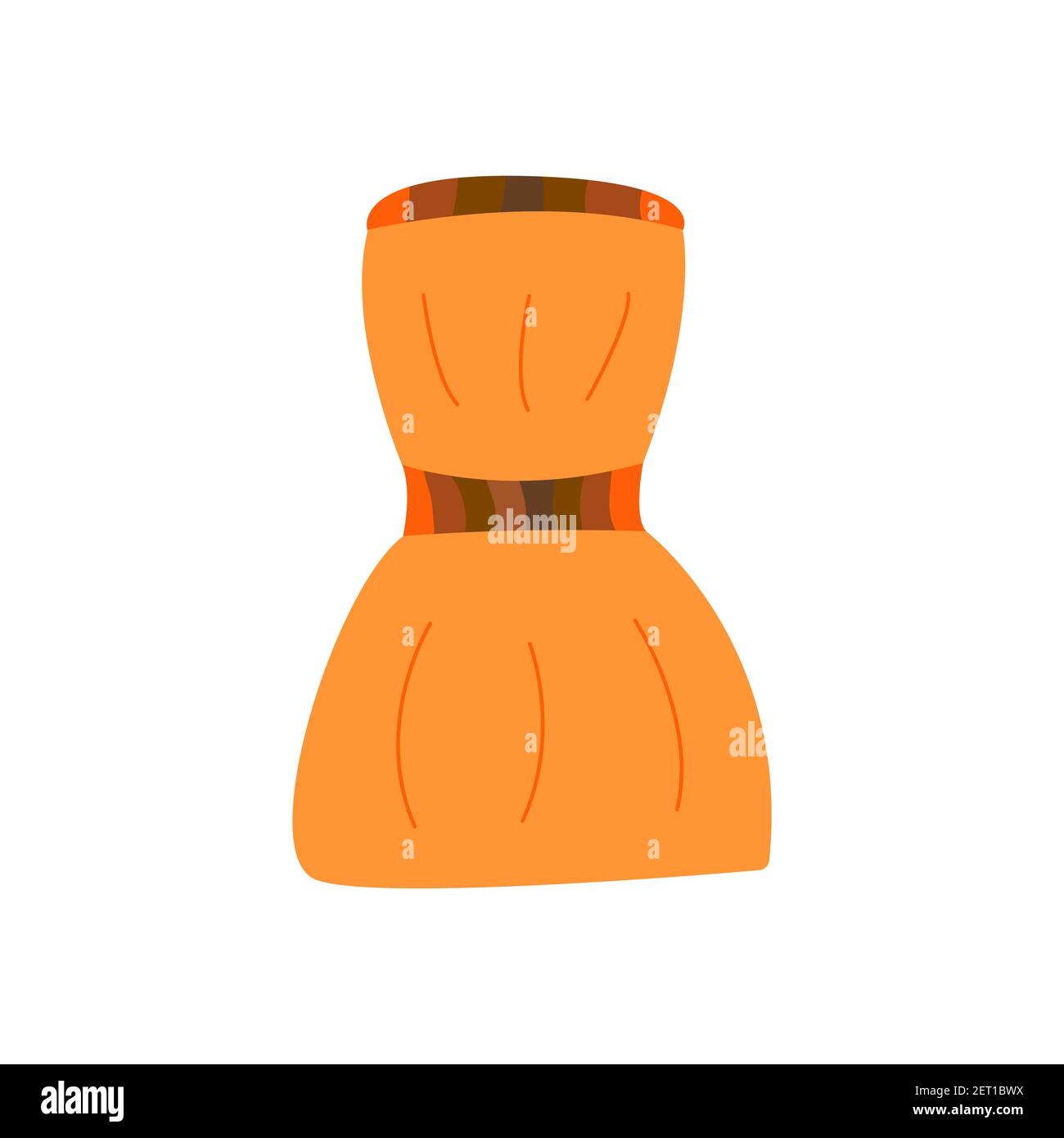Mujer vestido de naranja lindo con un cinturón en la cintura y sin  tirantes. Prenda de vestir, vestido acogedor. Vector colorido aislado  dibujo a mano ilustración Imagen Vector de stock - Alamy